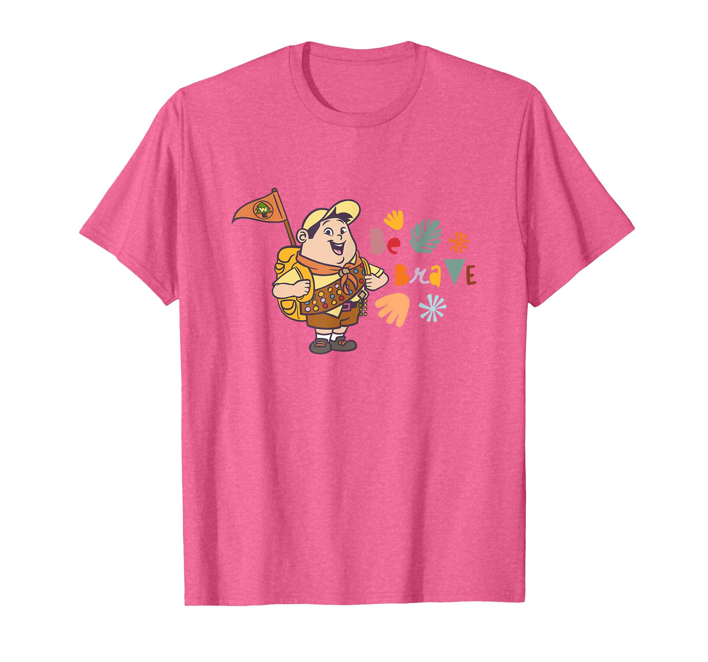 Disney Pixar Up Be Brave Cute Russell Colorful Chest Logo T-Shirt
