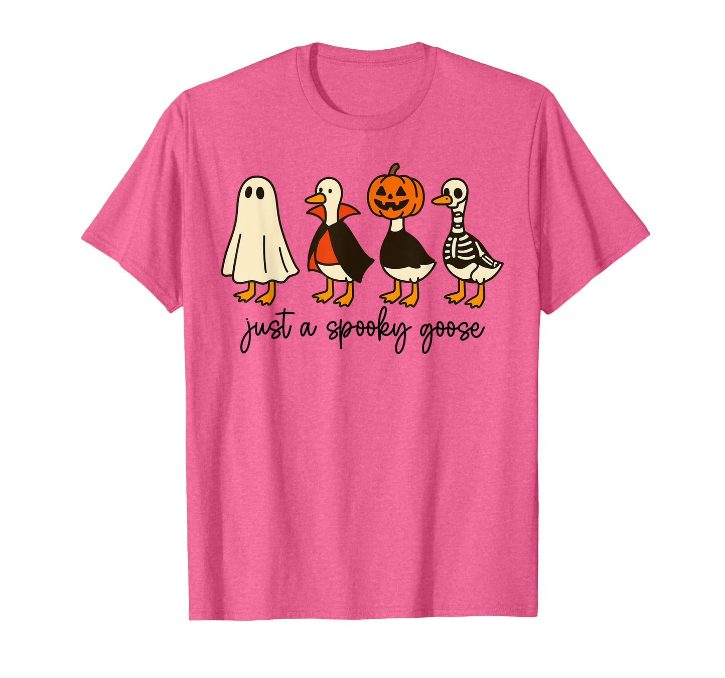 Just A Spooky Goose Spooky Silly Goose Halloween Pumpkin T-Shirt