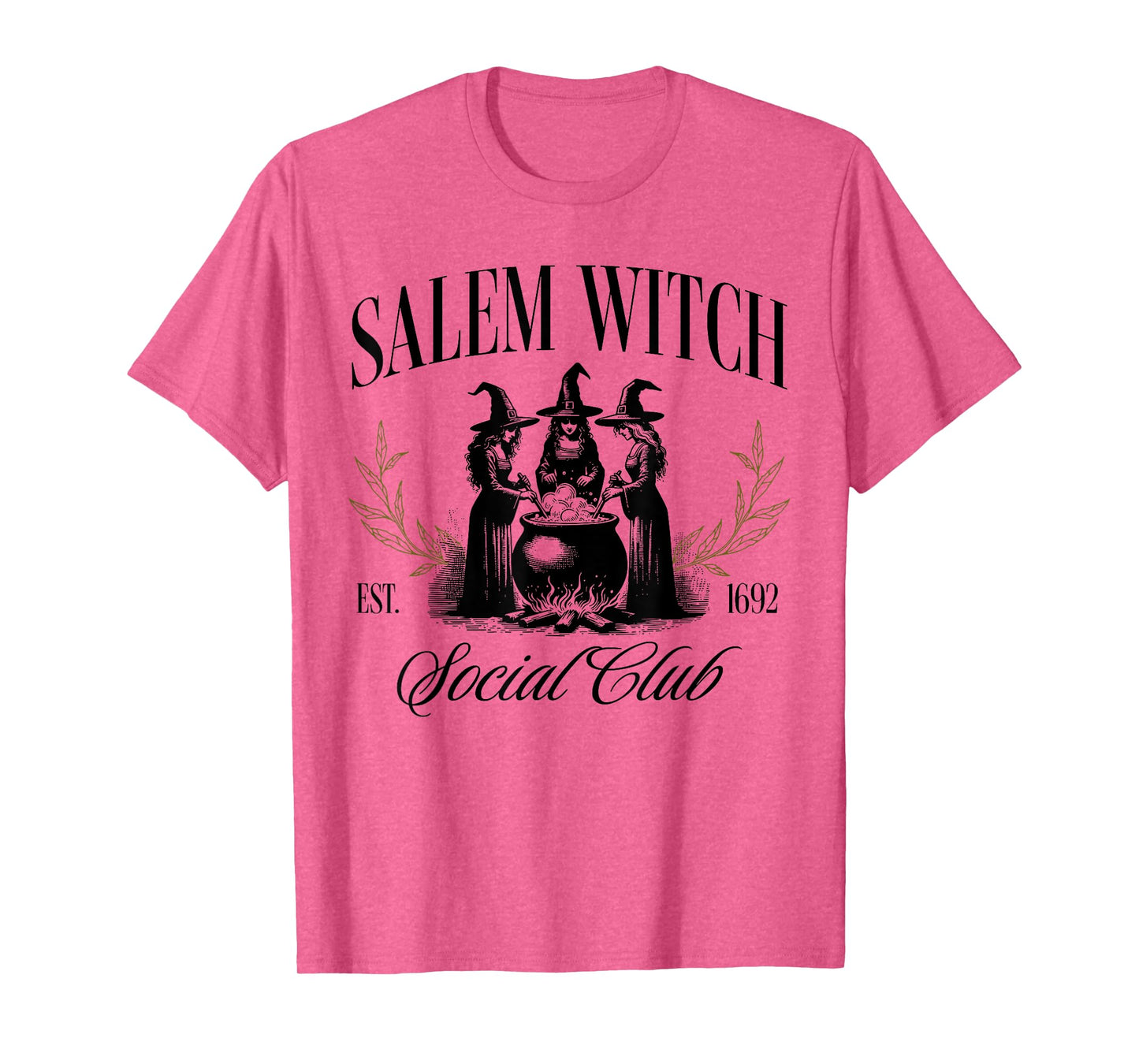 Salem 1692 Social Club Witch Halloween Witchy Women Girls T-Shirt