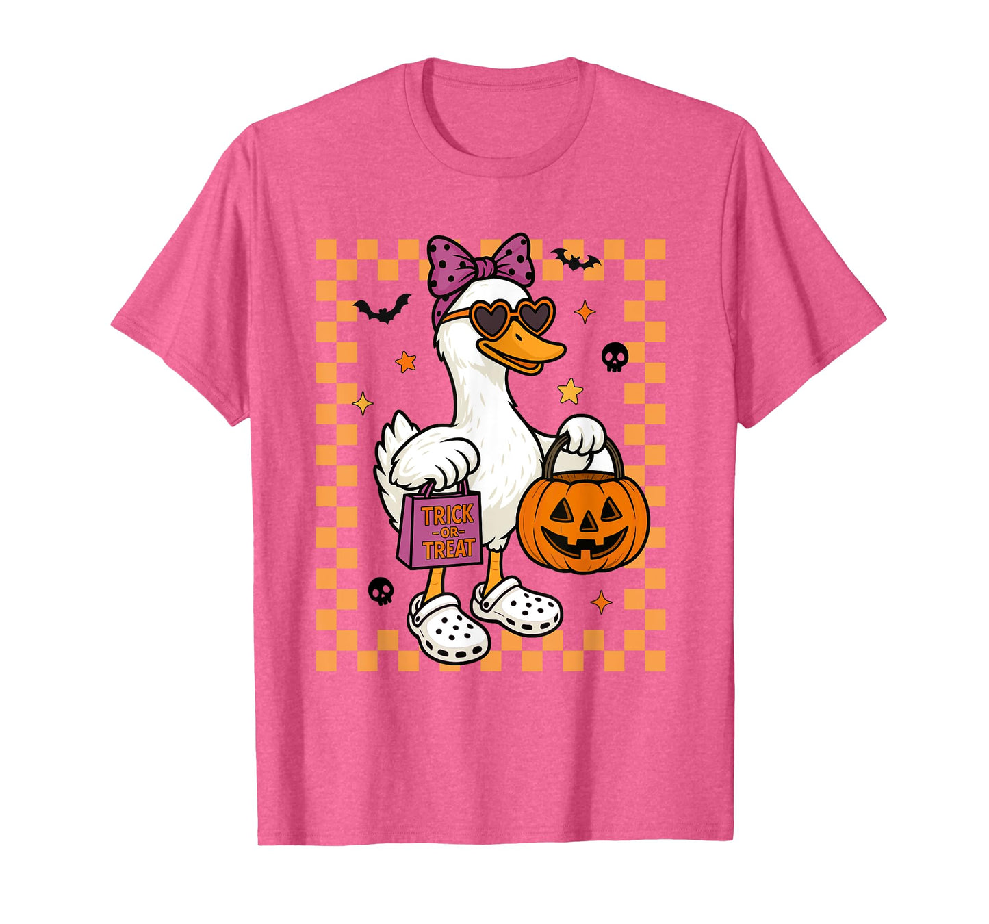 Halloween Goose Ghost Bow Coquette Trick Or Treat Girl Women T-Shirt