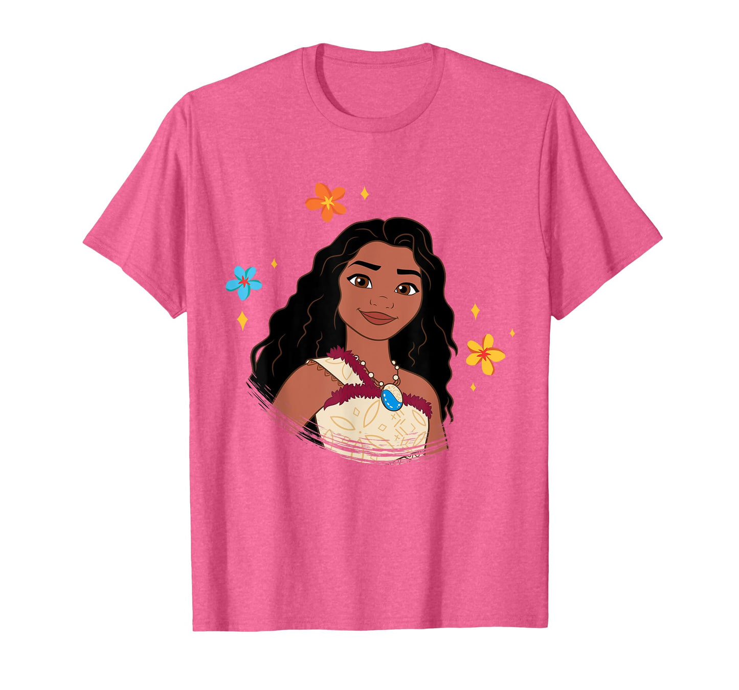 Disney Moana 2 Big Face Moana Tropical Flowers Costume T-Shirt