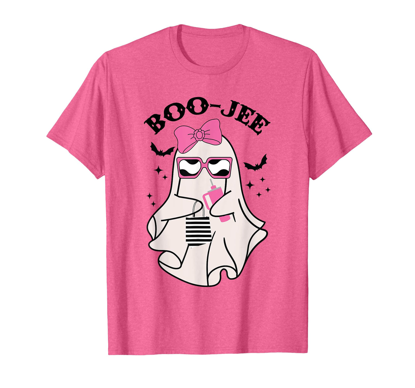 Boo-Jee Funny Halloween Cute Pink ghost Spooky season T-Shirt