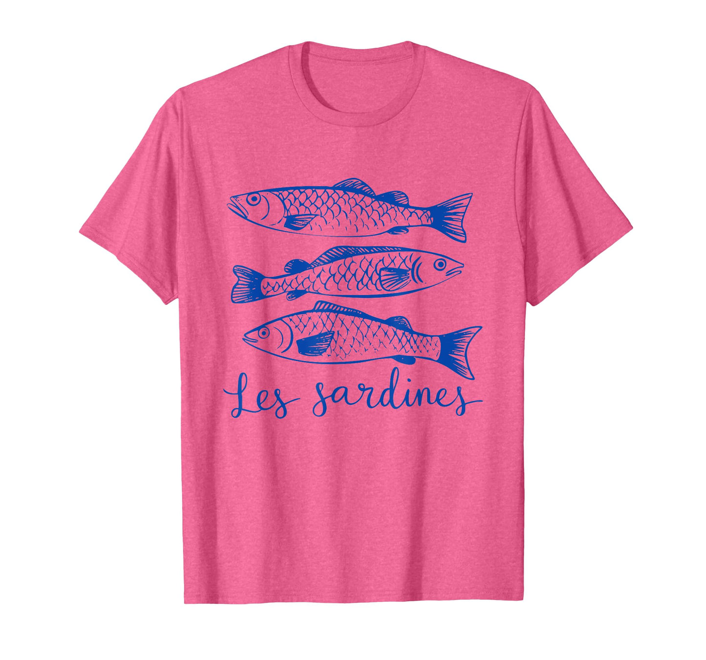 Les Sardines Themed Vintage Fish Illustration T-Shirt
