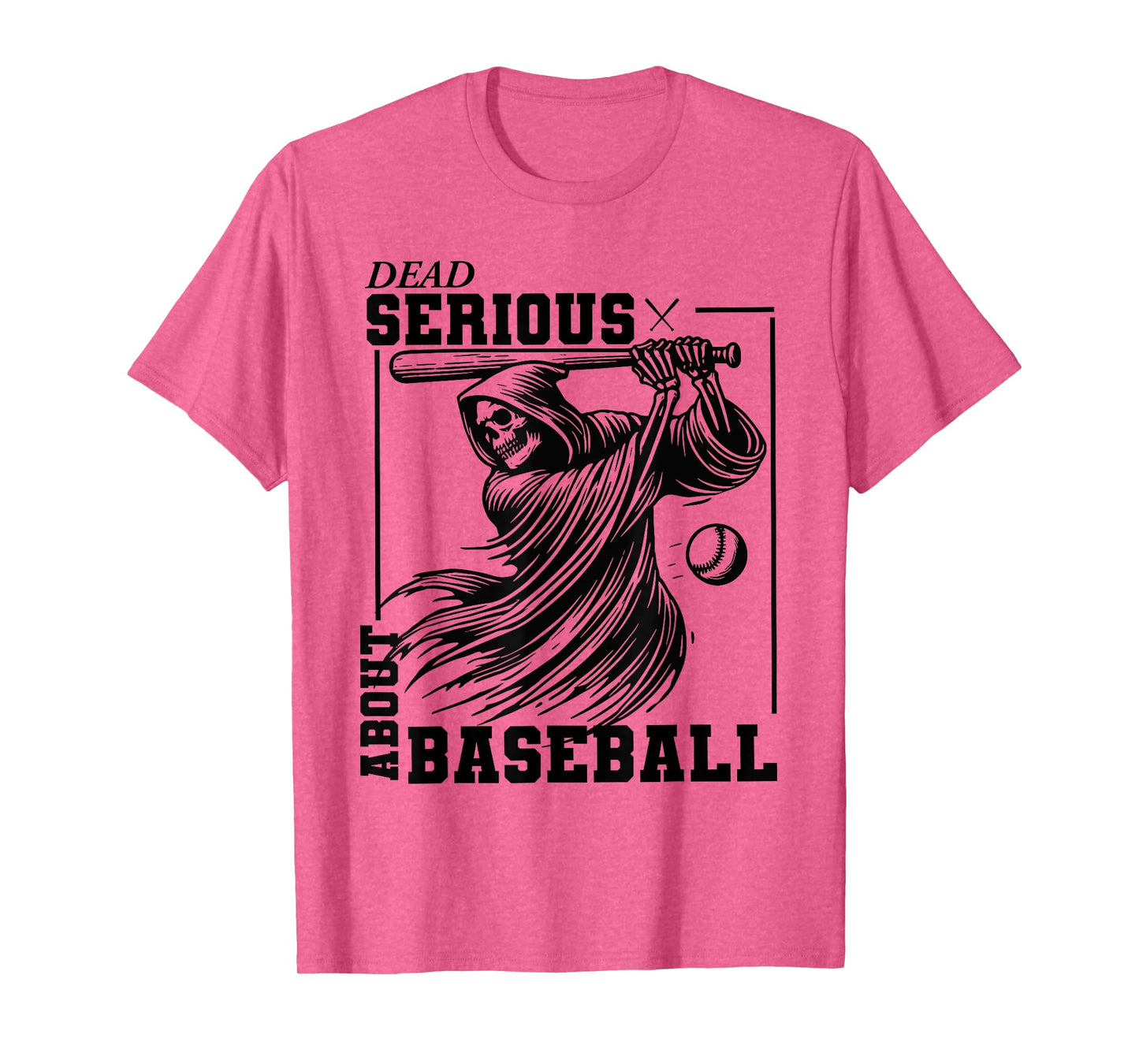 Funny Baseball Grim Reaper Skeleton Scary Death Baseball T-Shirt