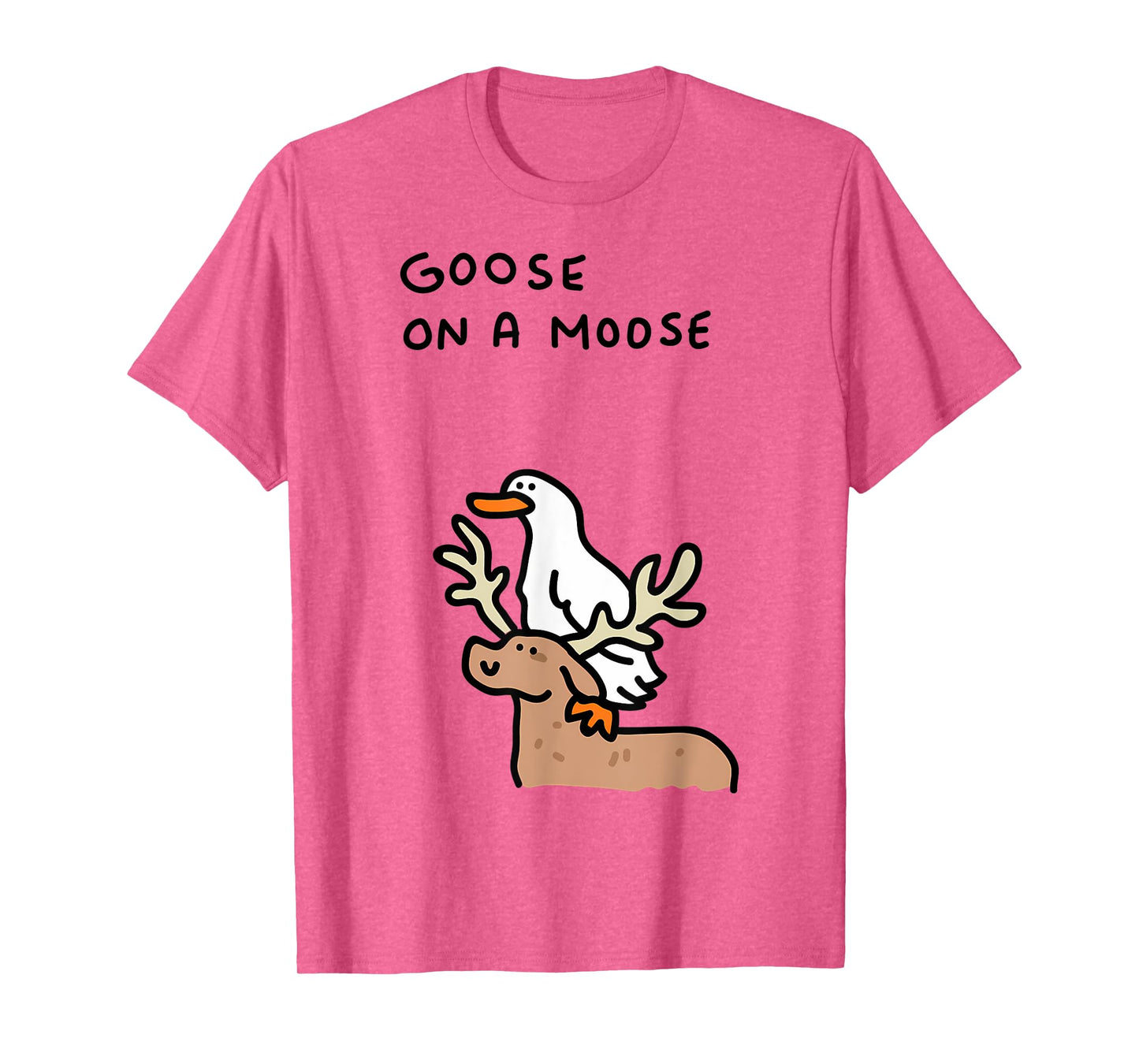 Funny Goose On A Moose - Animal Goose Meme T-Shirt