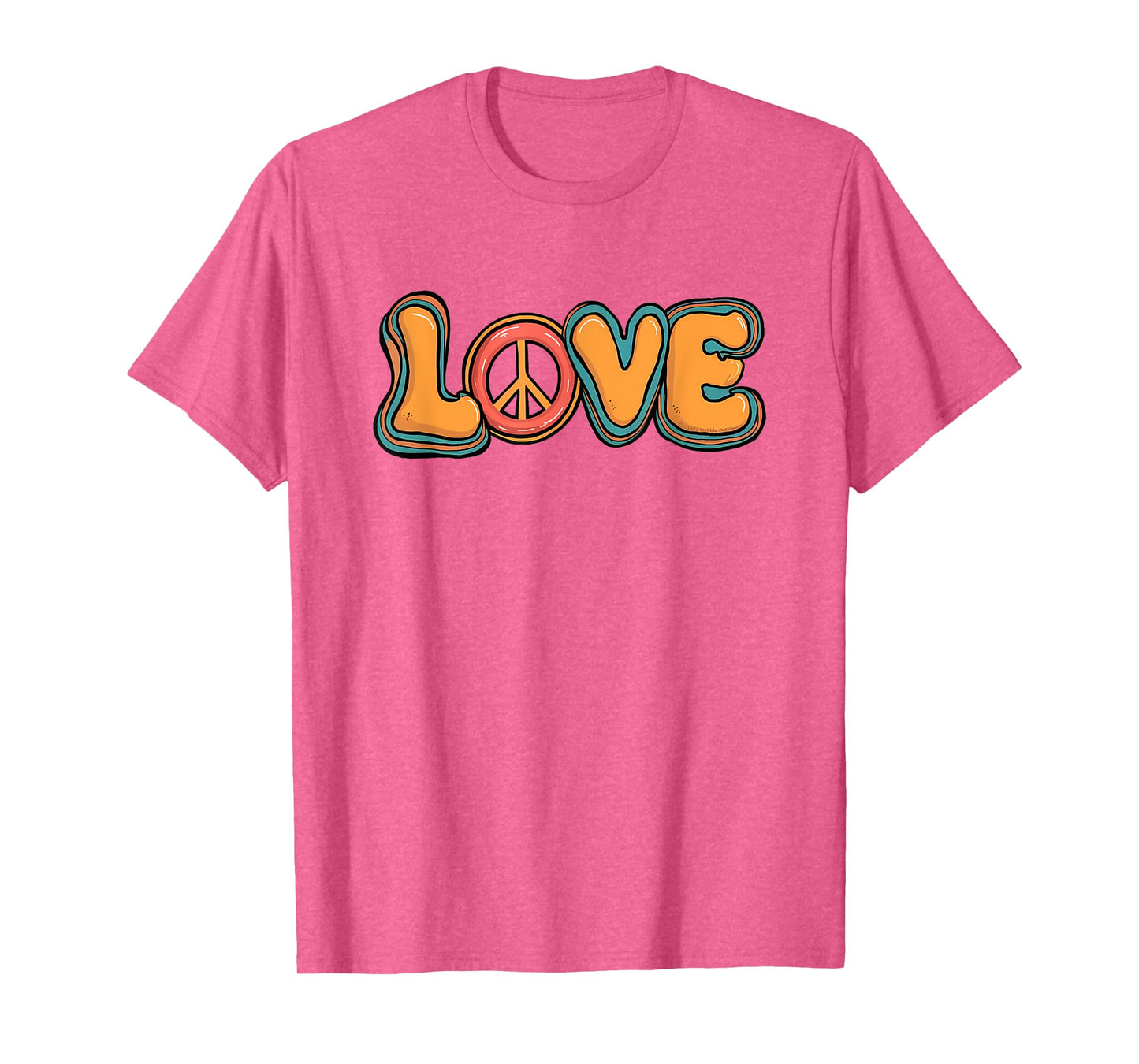 Cute LOVE Retro Hippie Theme 60's 70's Peace Sign LOVE T-Shirt