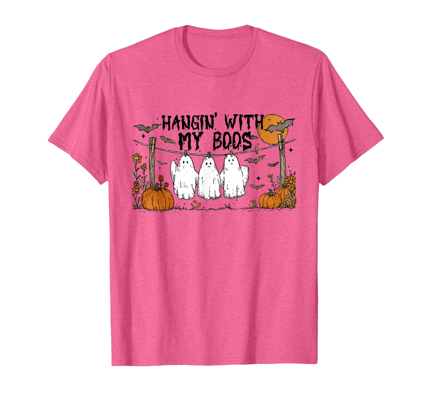 Cute Fall Hangin With My Boos Funny Hanging Ghosts Halloween T-Shirt