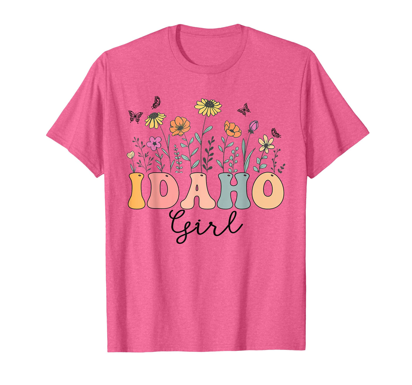 Idaho Girl Wildflower Groovy Idaho Lover T-Shirt