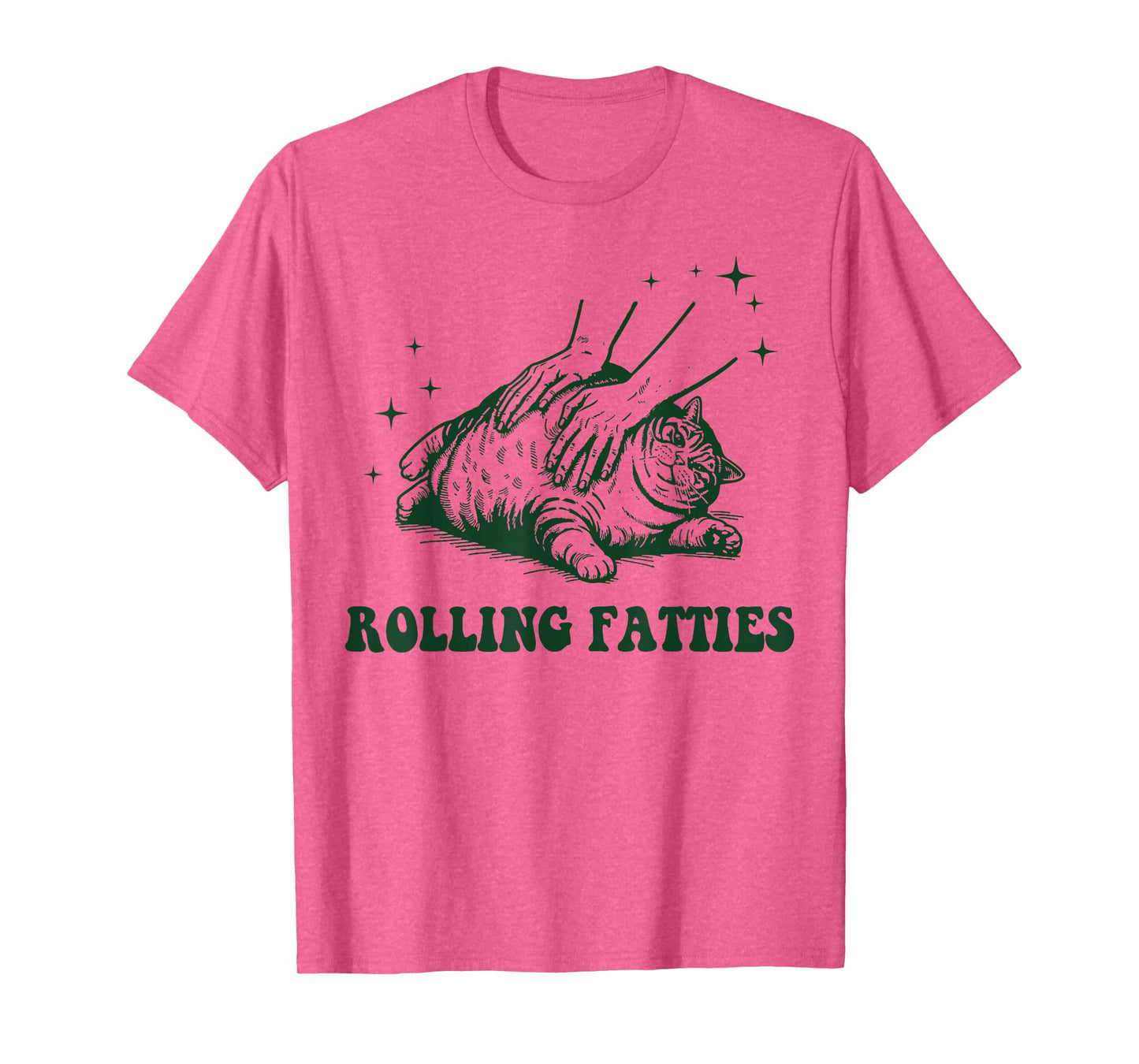 Rolling Fatties Cat Funny Cute Cat Lover Kitten Owner Unisex-Adults Grey T-Shirt, Short Sleeve, Small