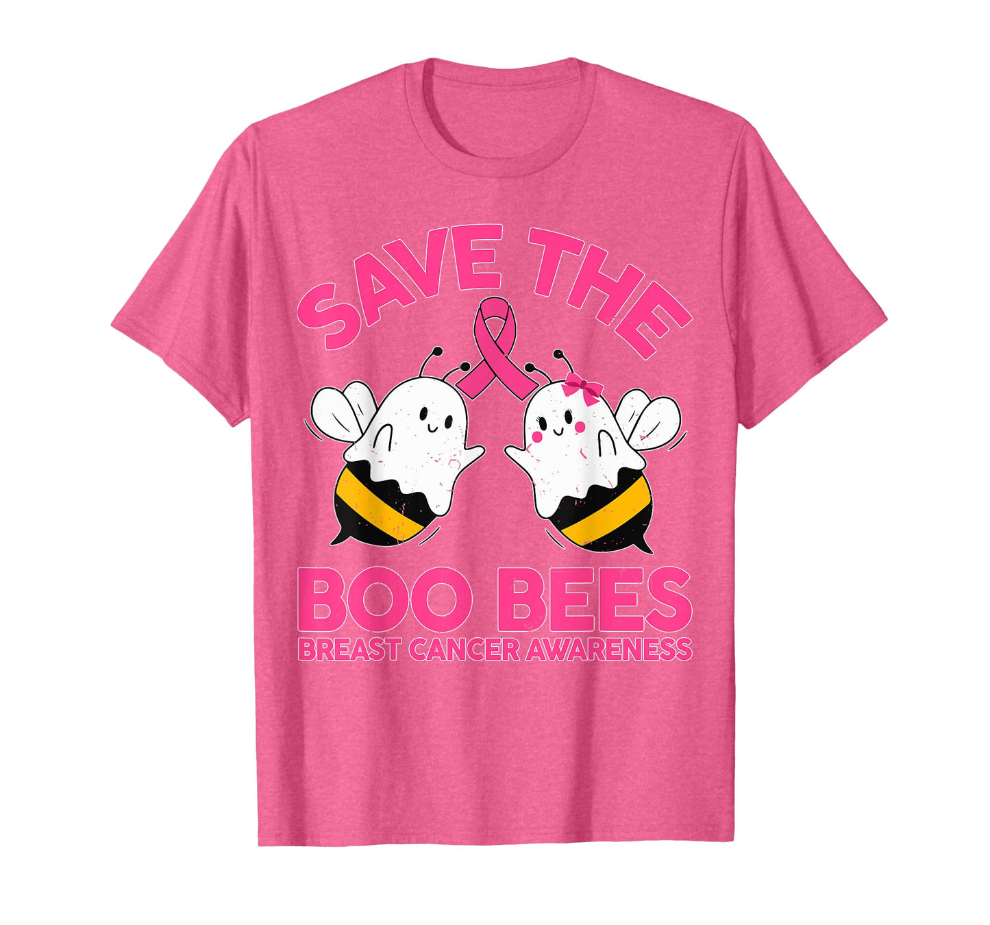 Mom Save The Boobees Breast Cancer Funny Halloween Boo Bees T-Shirt