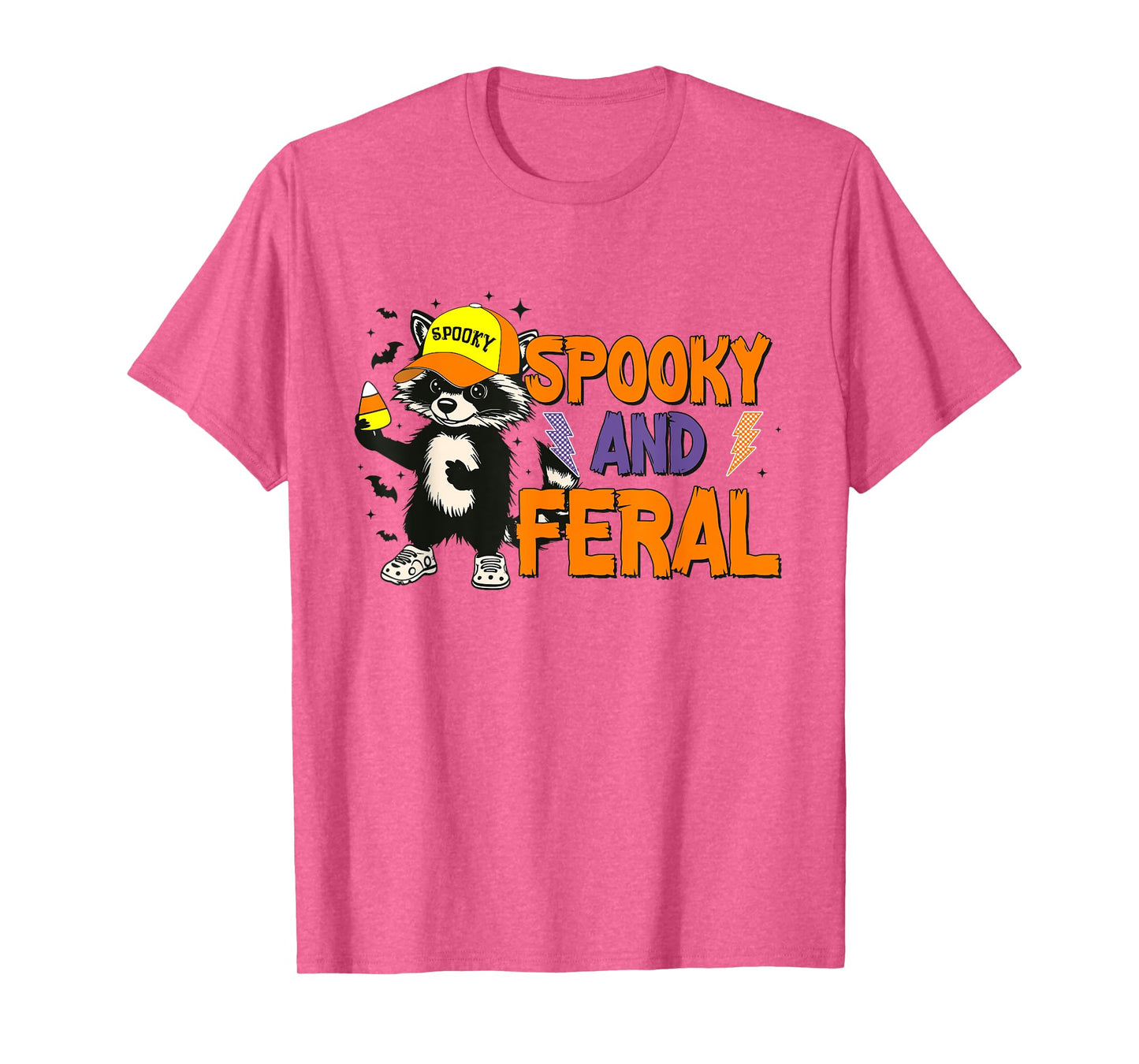 Funny Spooky And Feral Raccoon Halloween Spooky Sarcastic T-Shirt