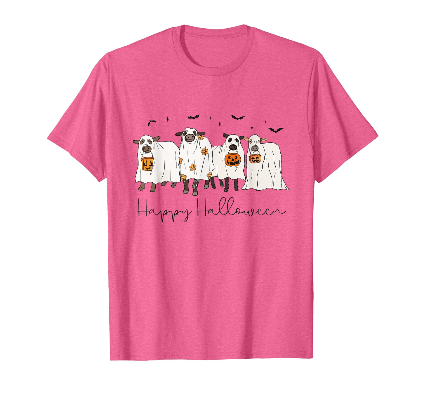 Happy Halloween Cow Ghost Spooky Season Cow Lover Cow Farm T-Shirt