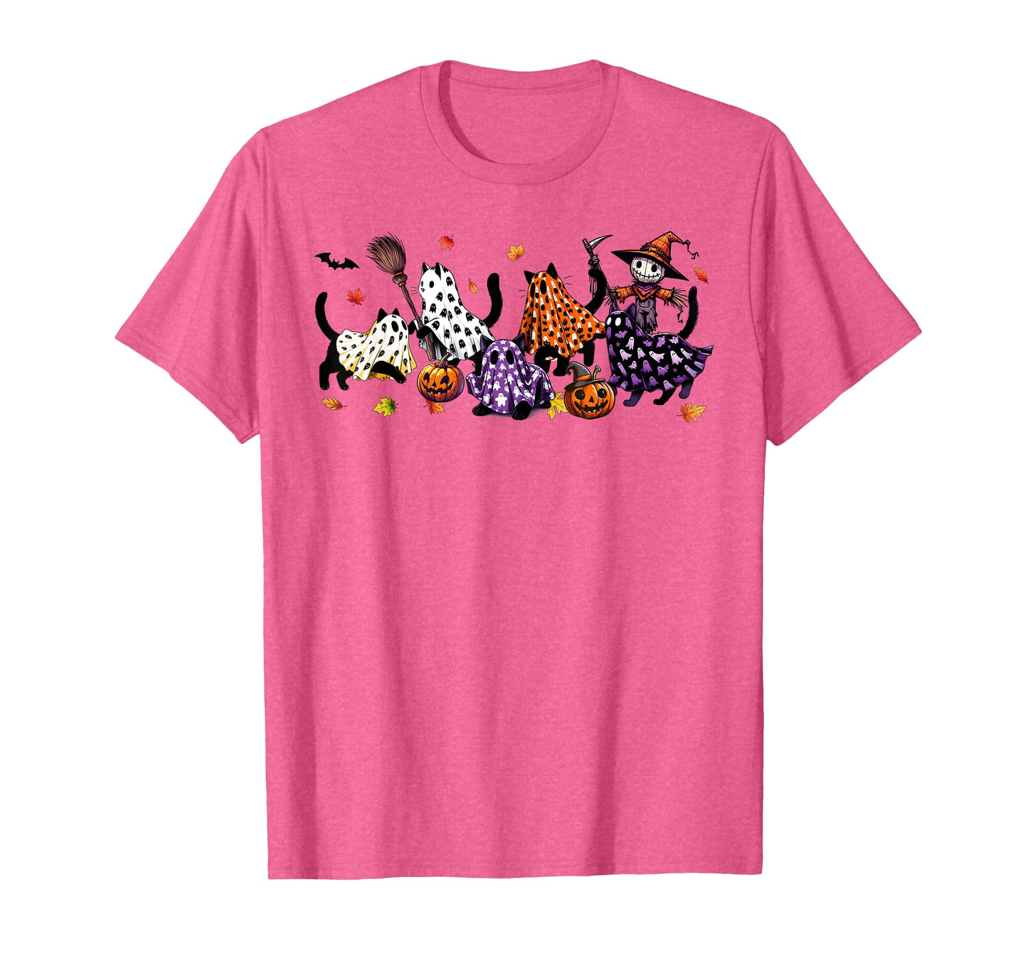 Black Cats in Cute Ghost Cat Halloween T-Shirt for Men Women Kids