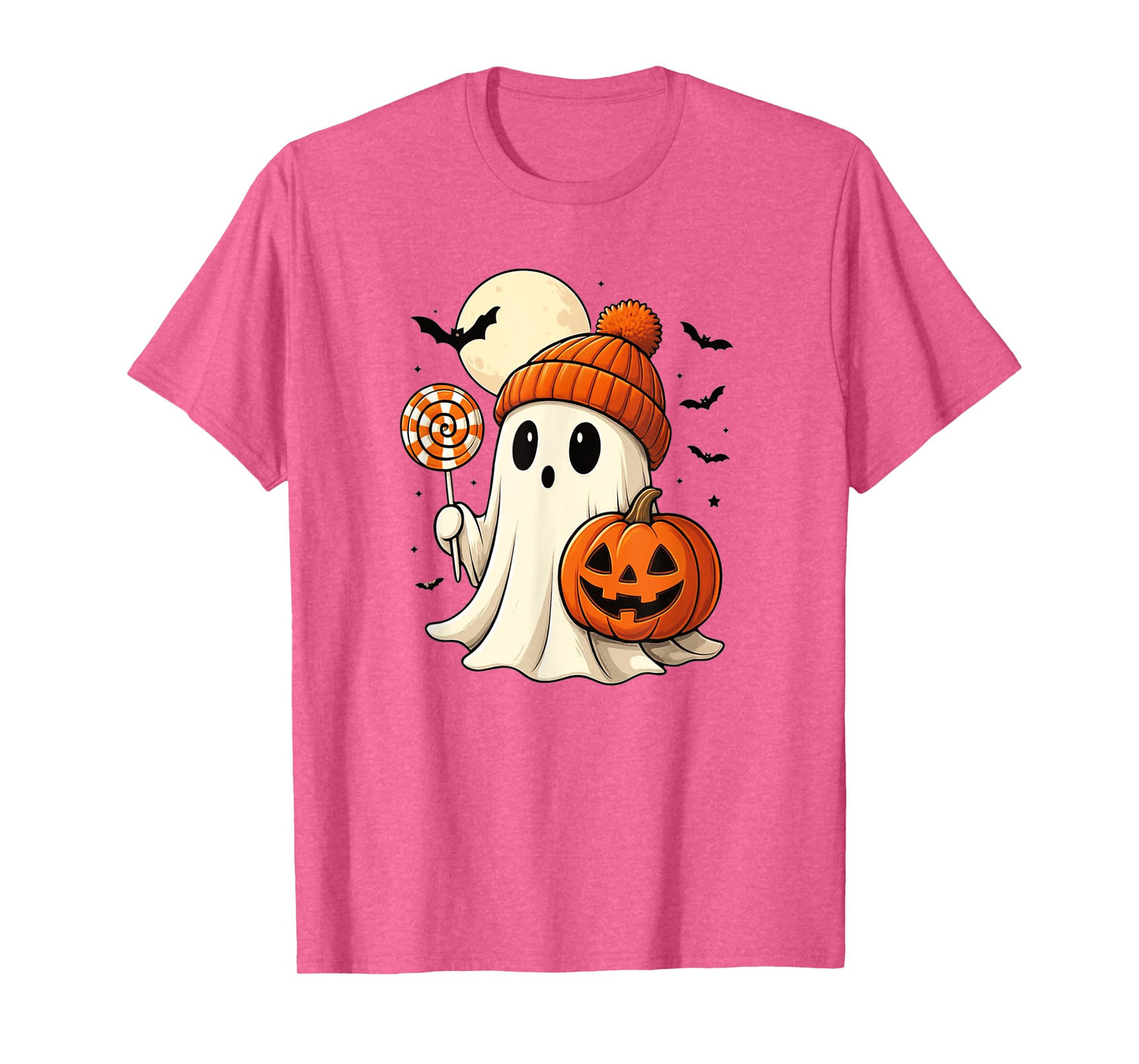 Cute Halloween Ghost Lollipop Pumpkin Cute Coquette Ghost T-Shirt