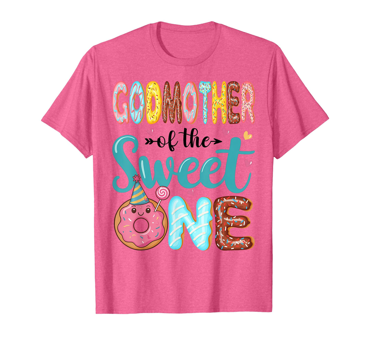 GodMother Of The Sweet One 1st Birthday Girl Donut Party T-Shirt