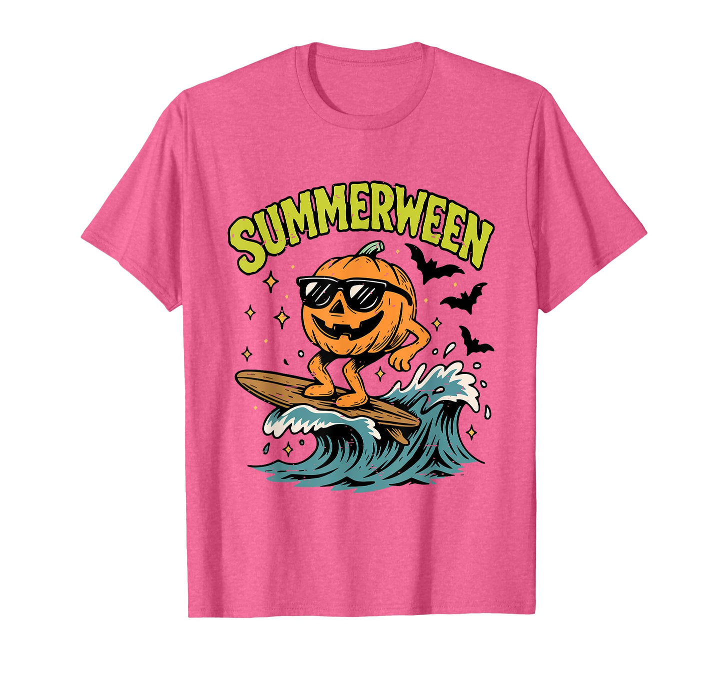 Funny Summerween Pumpkin Surfing Beach Summer Halloween Cute T-Shirt