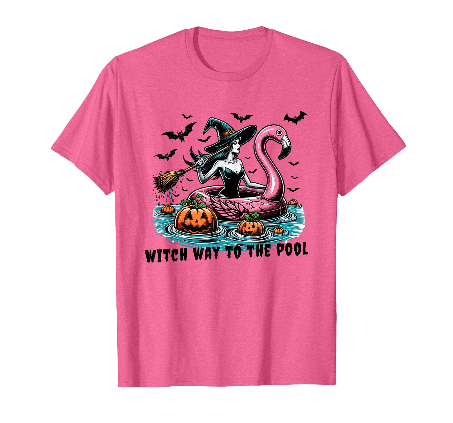Witch Way To The Pool Funny Summer Autumn Fall Goth Spooky T-Shirt