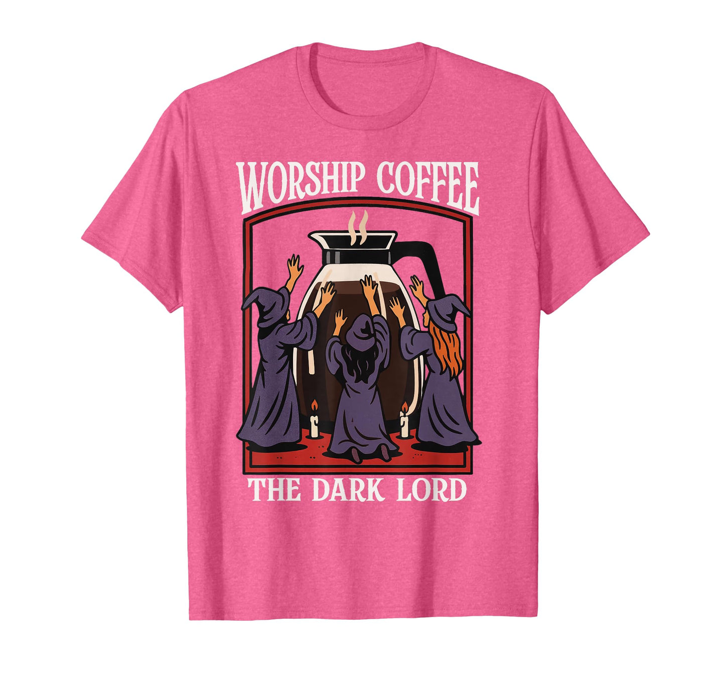 Worship Coffee The Dark Lord Witch Halloween Funny T-Shirt