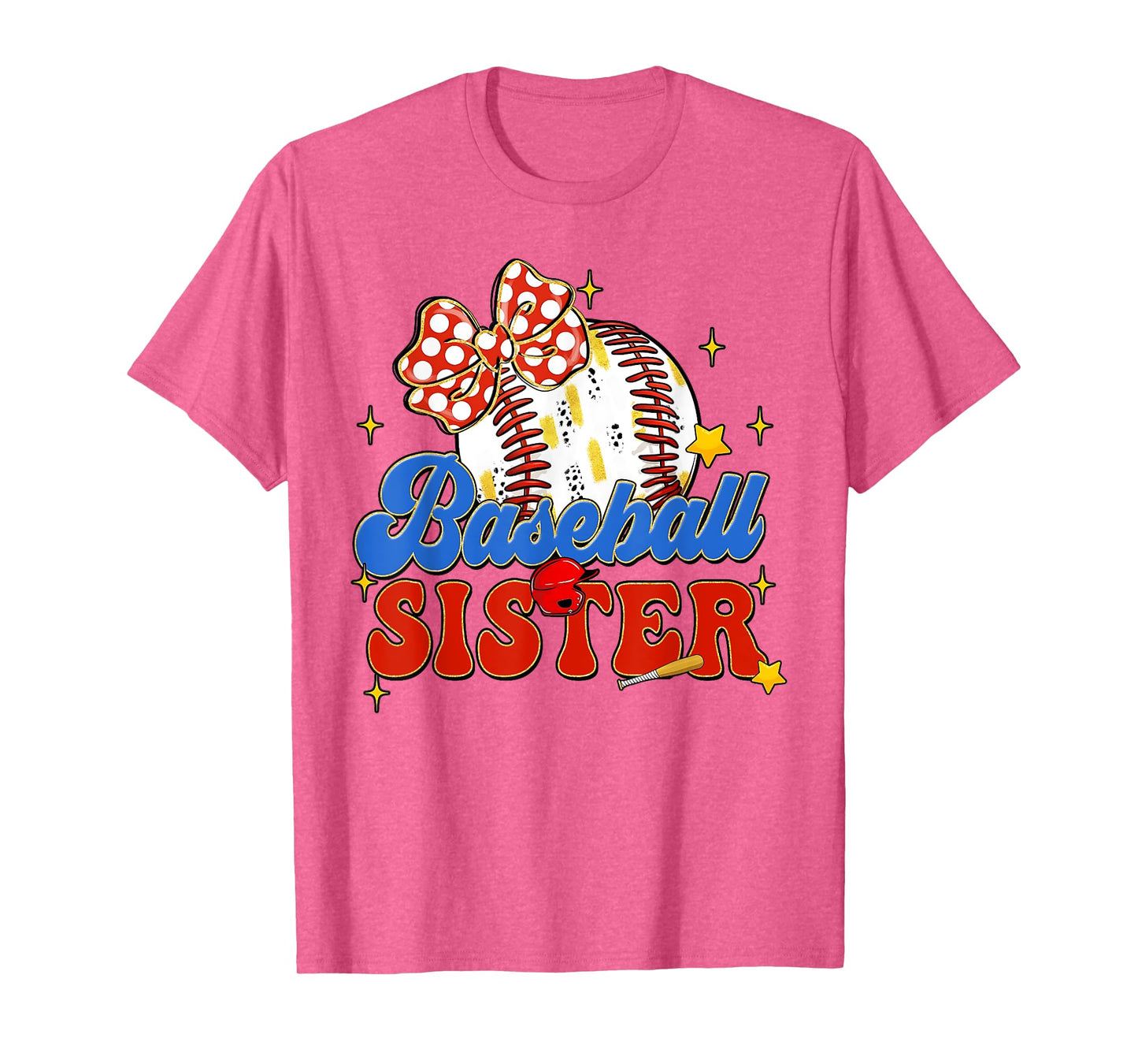 Cute Baseball Sister Biggest Fan Vintage Sport Lovers Sister T-Shirt