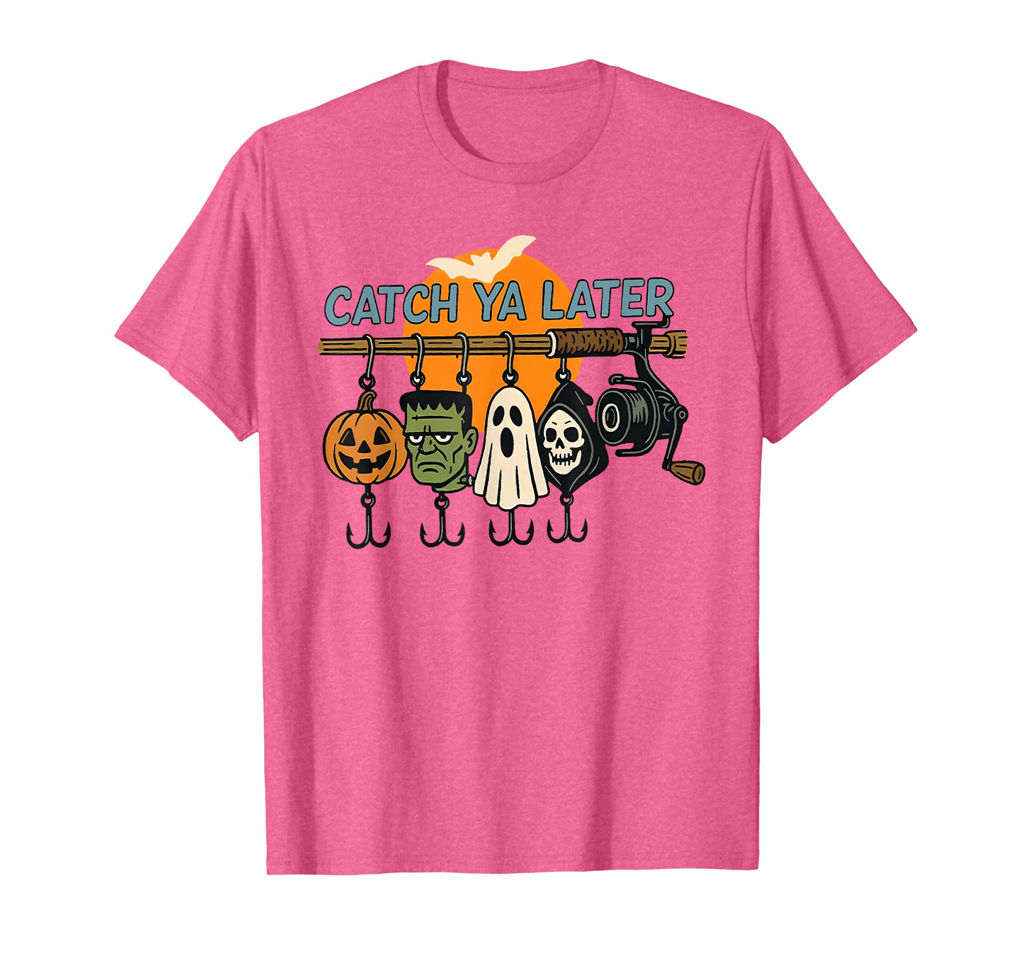 Halloween Catch Ya Later Fishing Fisherman Spooky Season T-Shirt