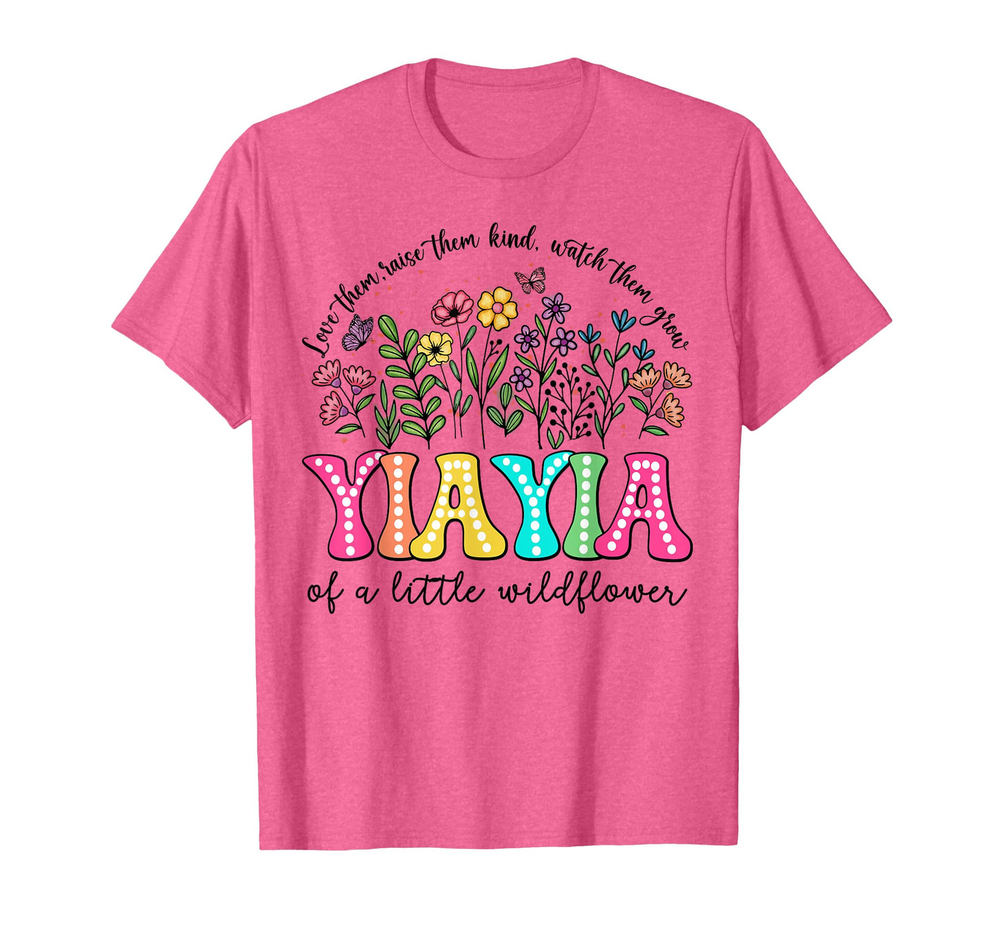 YiaYia Of The Little Wildflower Birthday Kids Groovy T-Shirt