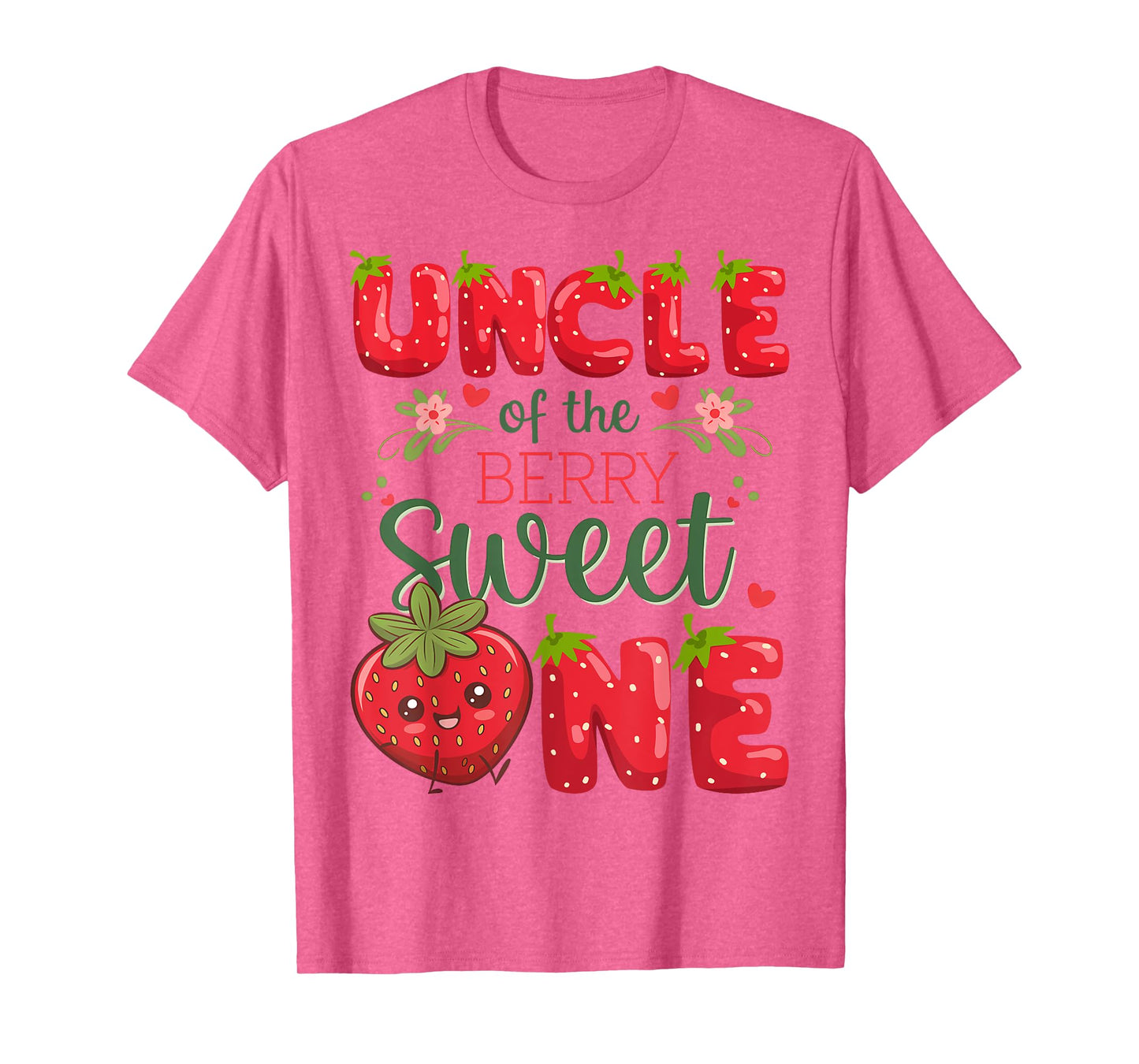 Uncle Of The Berry Sweet One 1St Birthday Strawberry T-Shirt