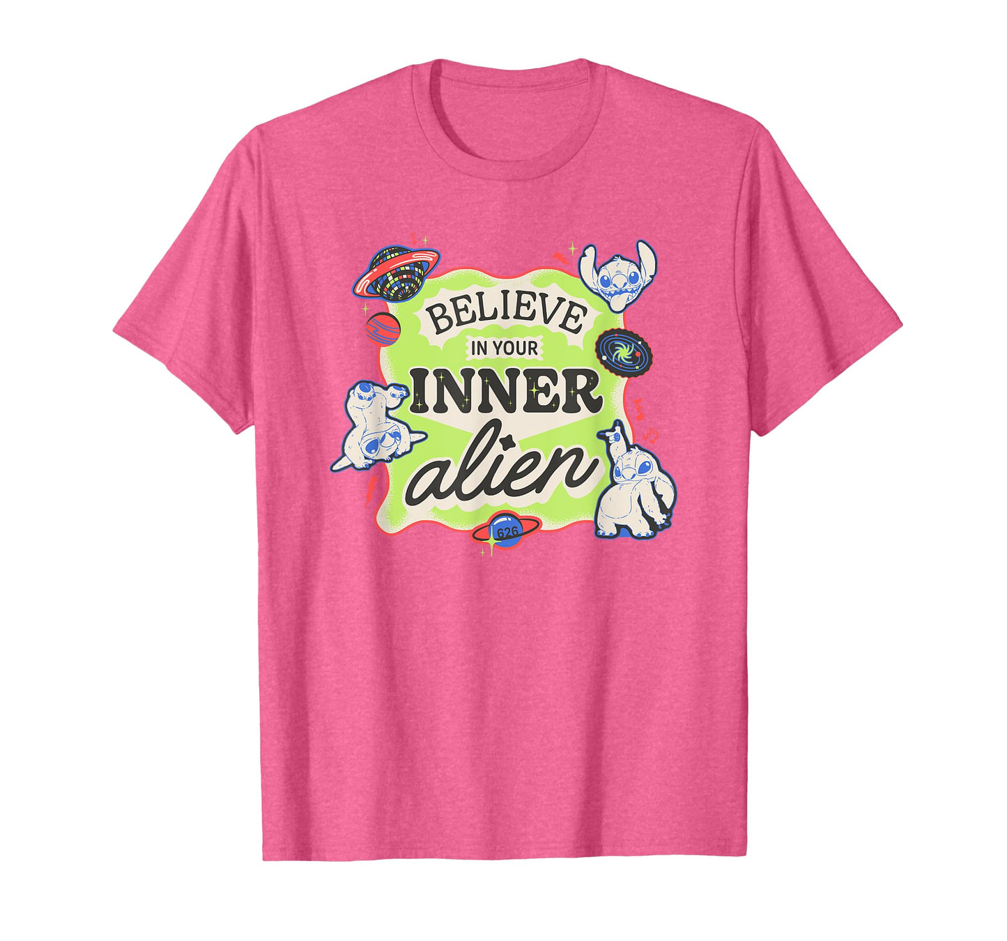 Disney Lilo & Stitch Believe In Your Inner Alien Retro Logo T-Shirt