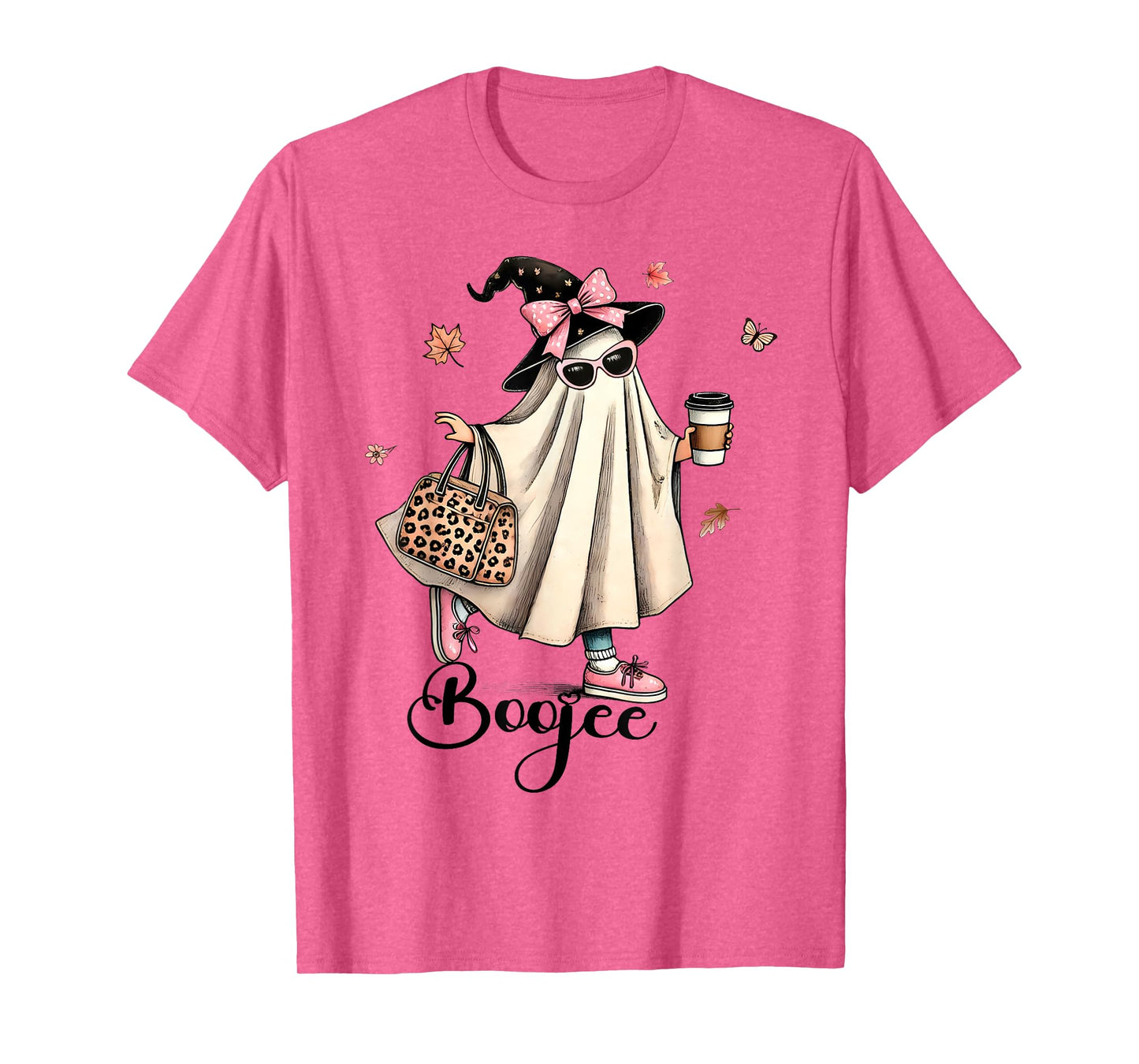 Boo Jee Ghost Ice Coffee Coquette Bow Halloween Women Girl T-Shirt