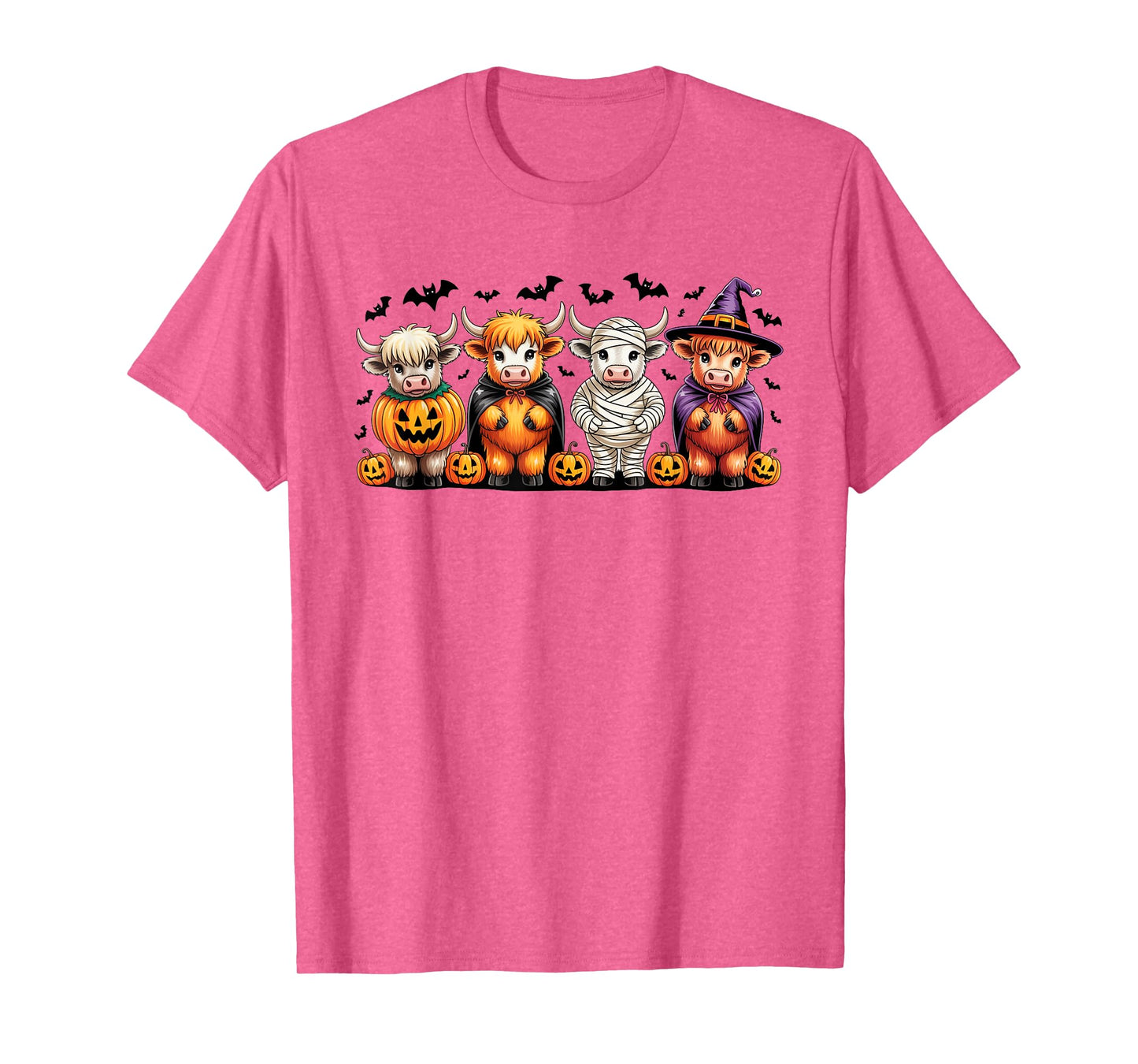 Halloween Highland Cow Witchy Cow Spooky Pumpkin Hello Fall T-Shirt