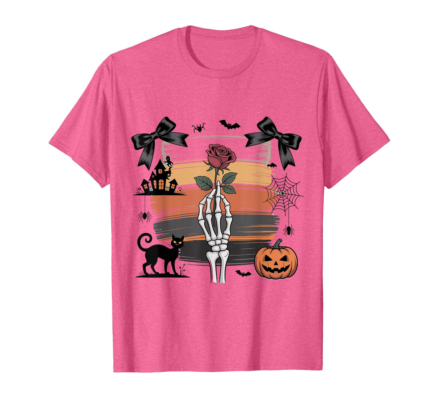 Vintage Halloween Ghost Flirty Fall Pumpkin Brush Stroke T-Shirt