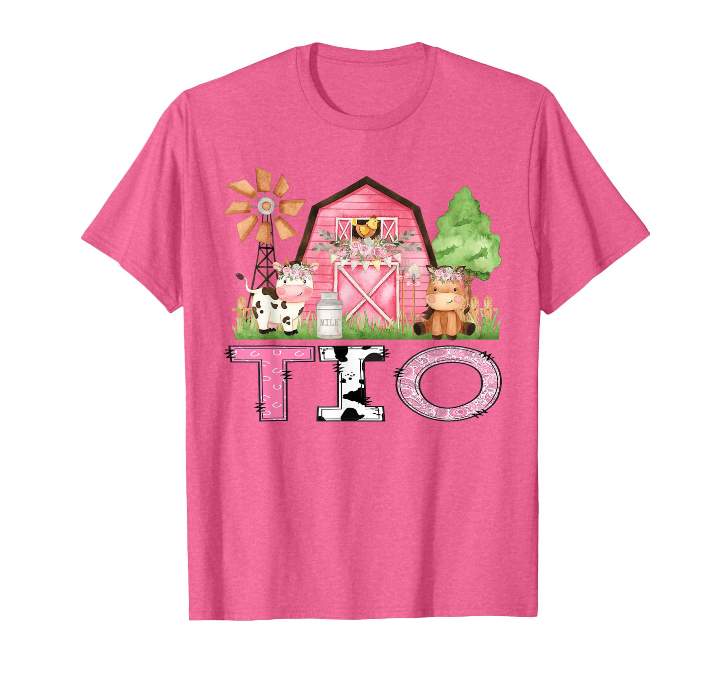 Tio Pink Farm Animal Birthday Kids Matching Family T-Shirt