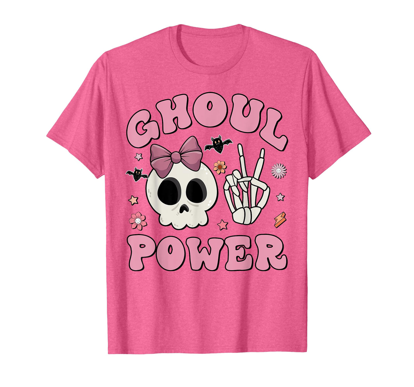 Retro Ghoul Power Halloween Girl Power Skull Toddler Kids T-Shirt