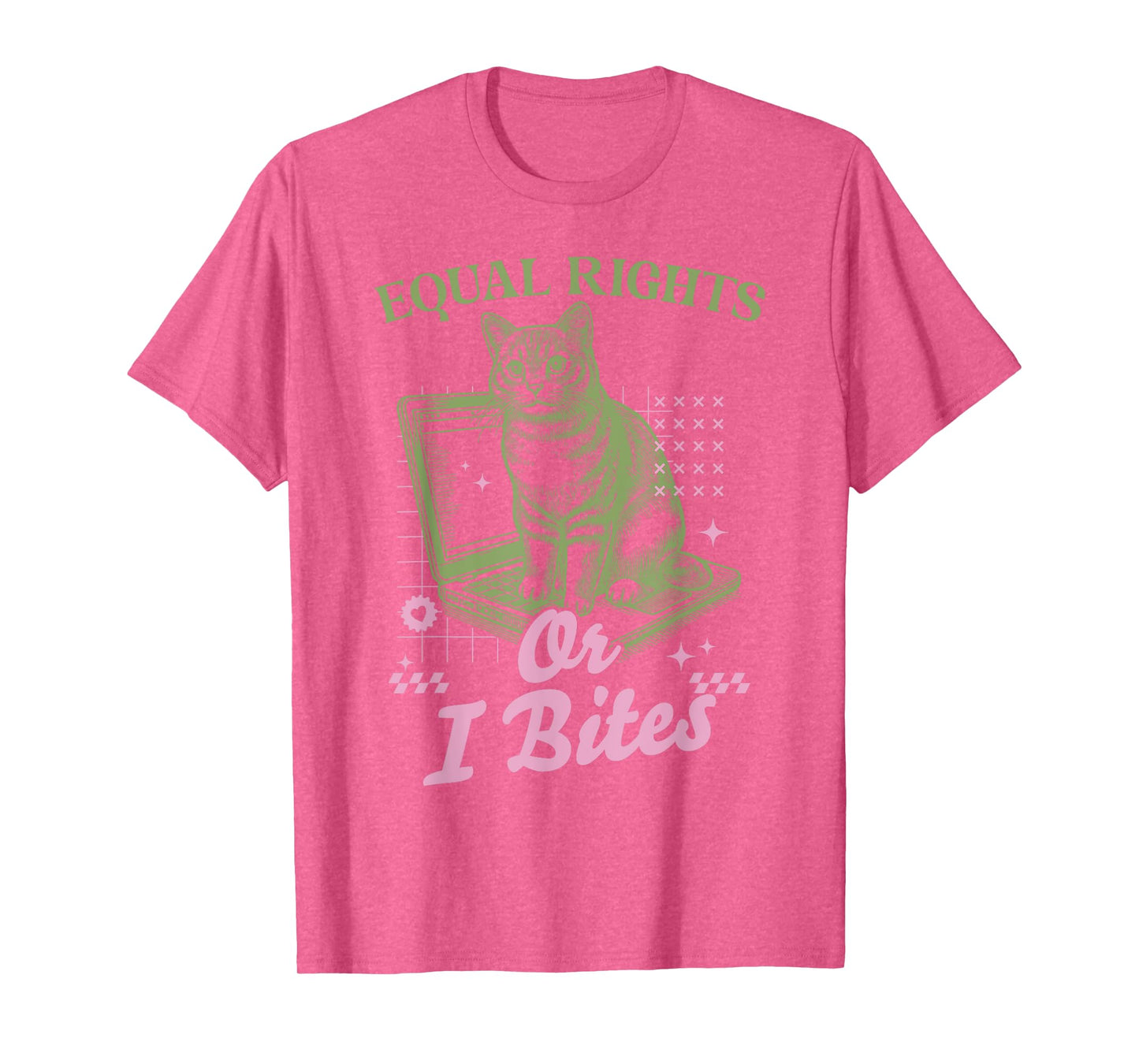 Funny Feminist Cat Equal Rights Or I Bites Cat Kitty Lover Men Women T-Shirt
