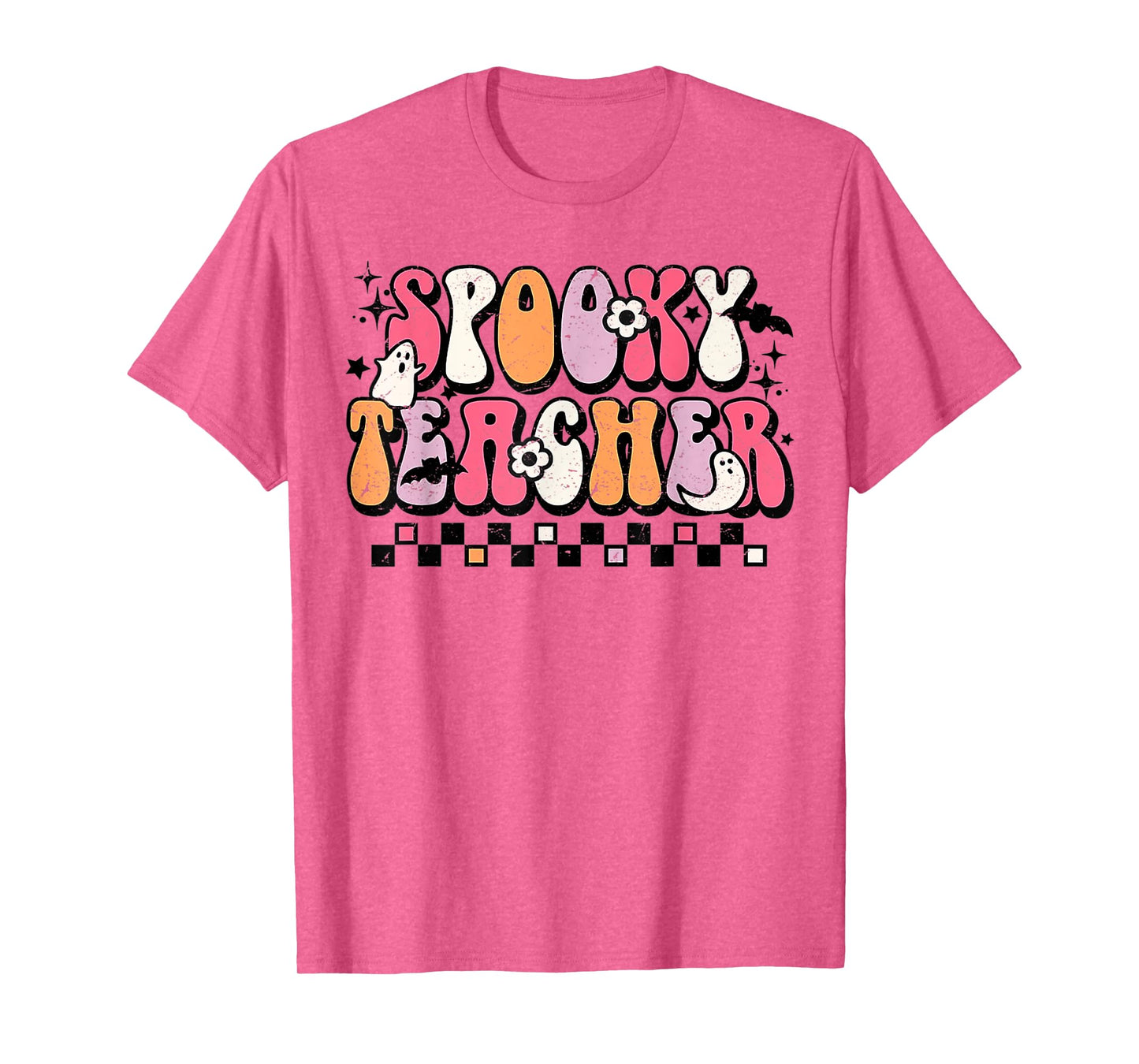Funny Spooky Season Retro Spooky Teacher Halloween Costume T-Shirt