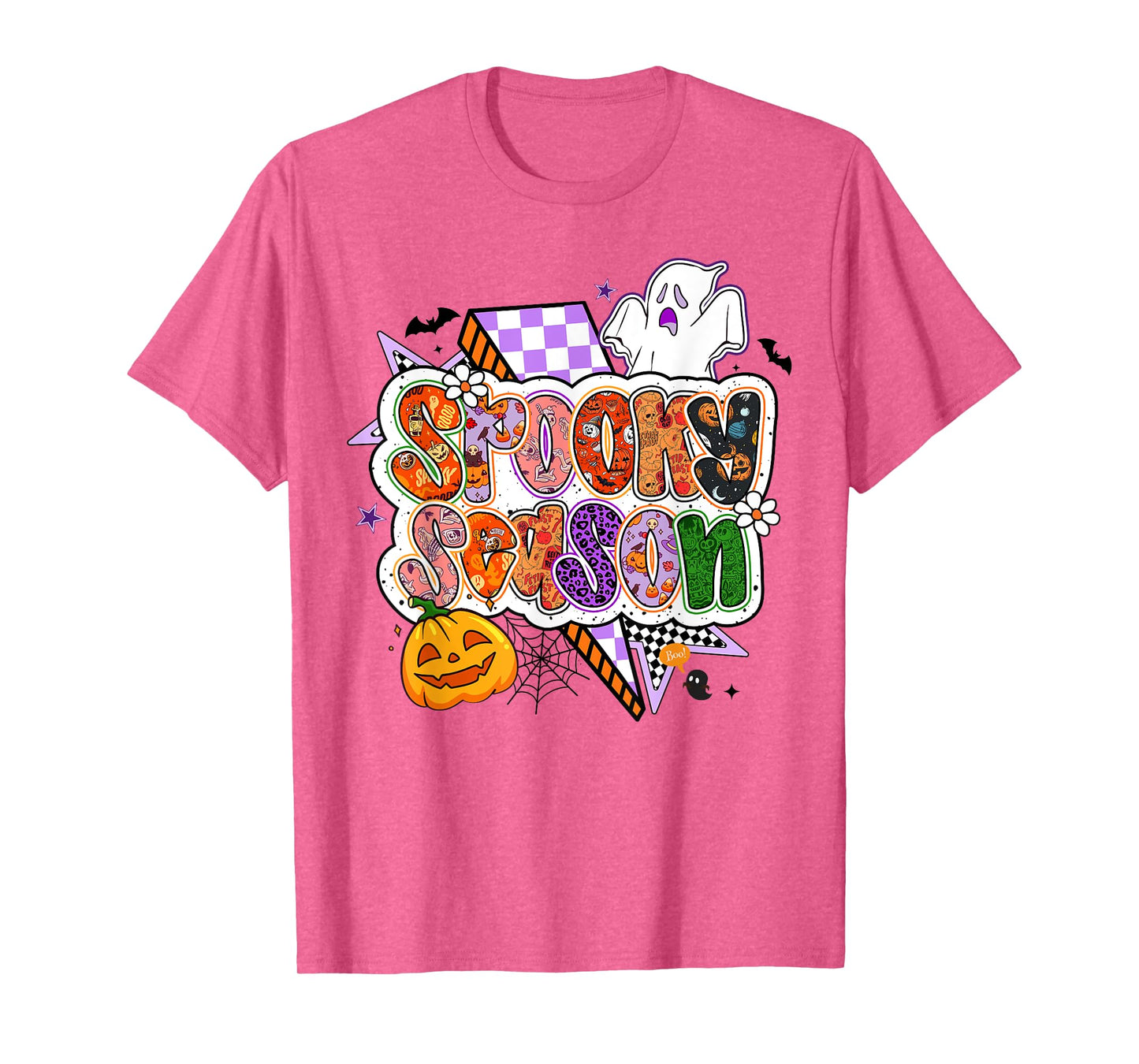 Spooky Season Vibes Halloween Ghost Pumpkin Men Women Girls T-Shirt