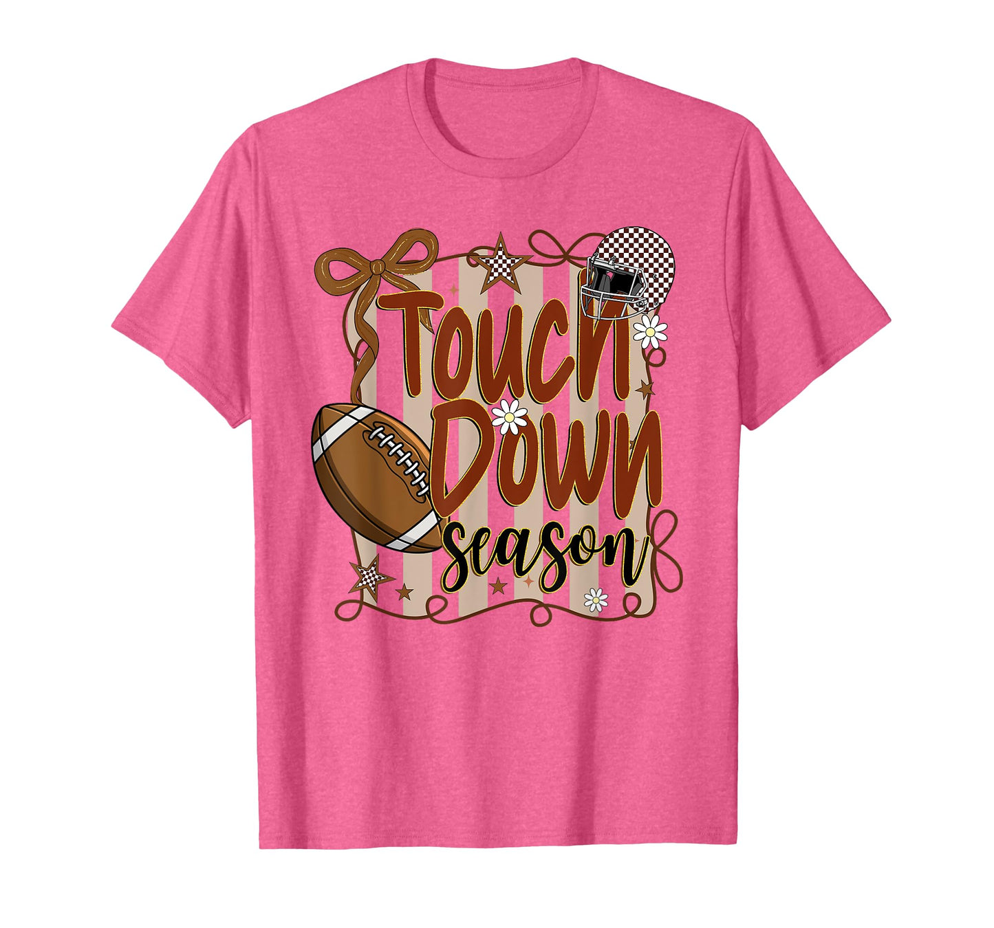 Checkered Coquette Football Touchdown Season, Football Mom T-Shirt