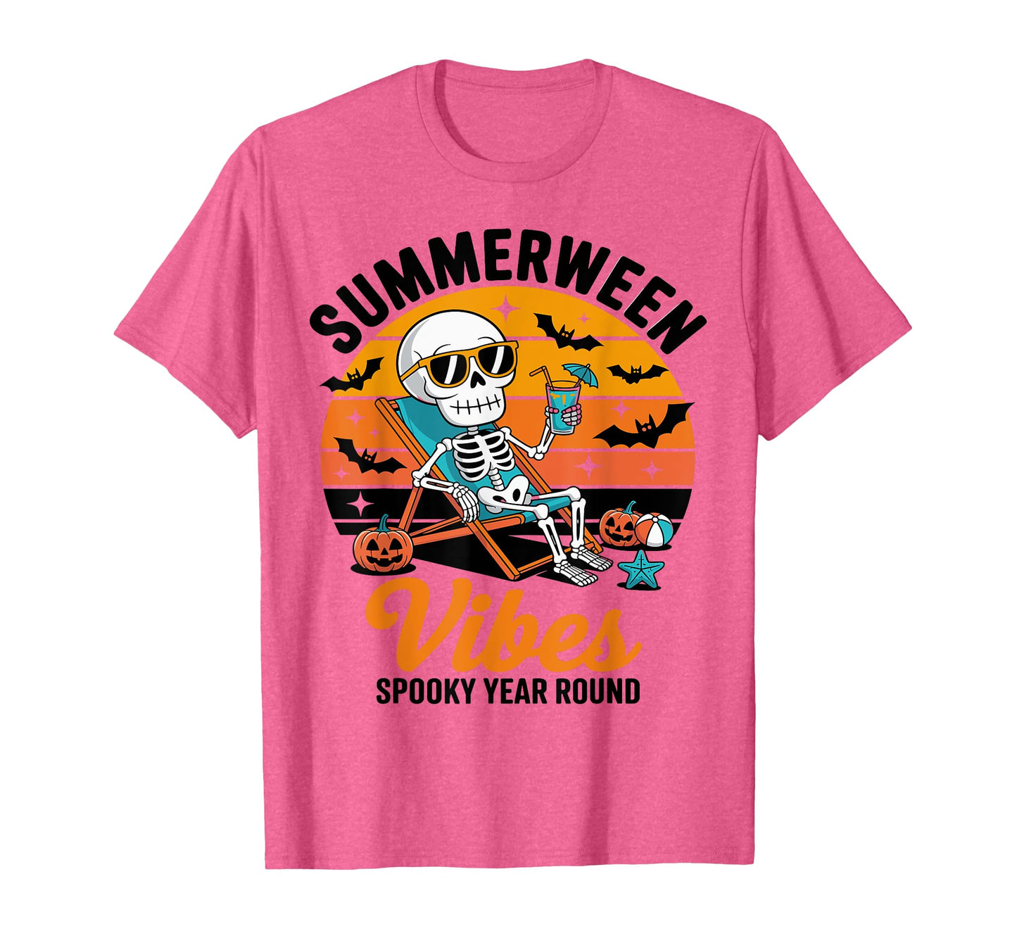 Summerween Spooky Summer summerween party Halloween Skeleton T-Shirt