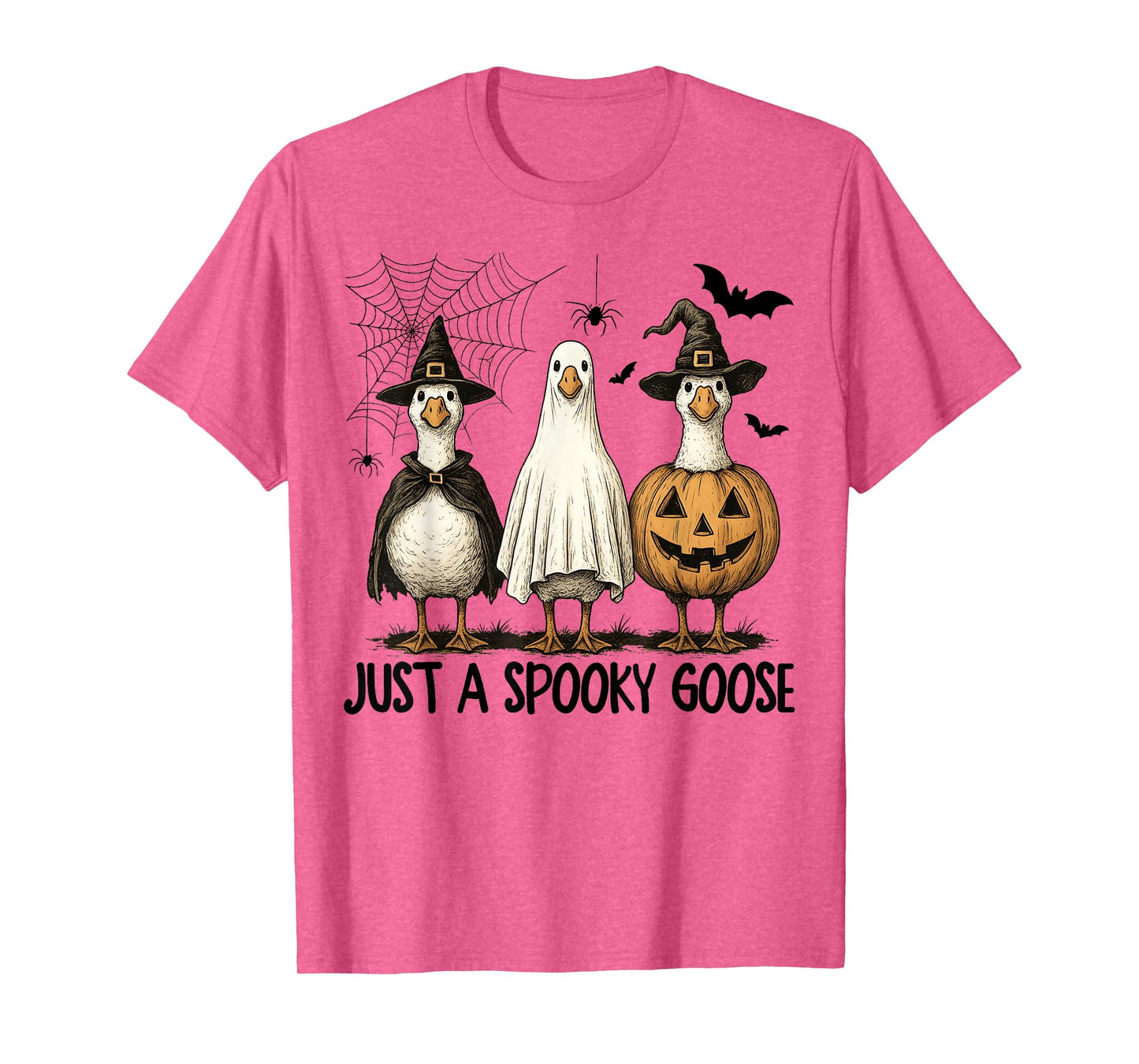 Spooky Goose Halloween Ghost Witch Pumpkin Costume Party T-Shirt