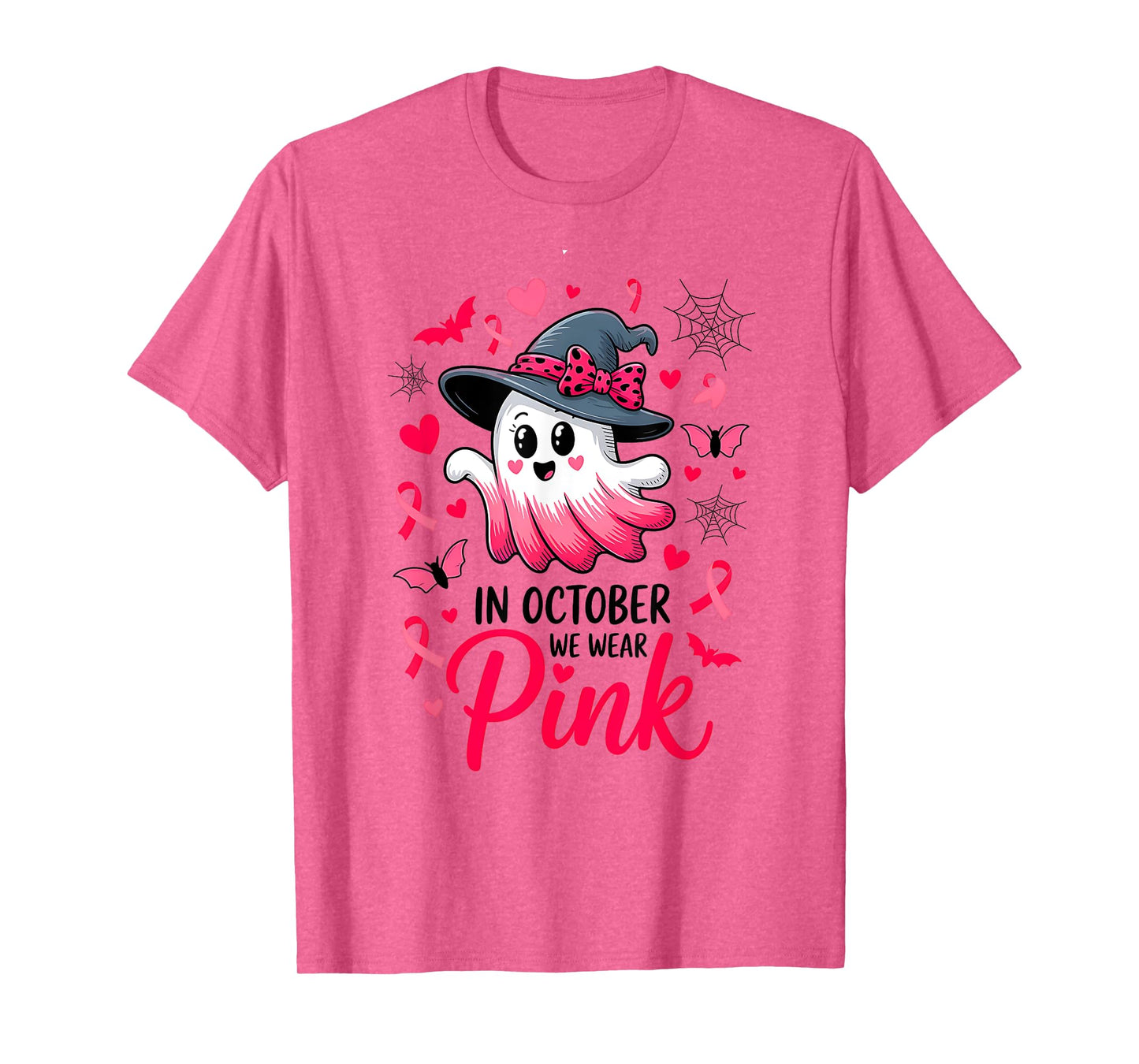 In October We Wear Pink Breast Cancer Awareness Halloween T-Shirt