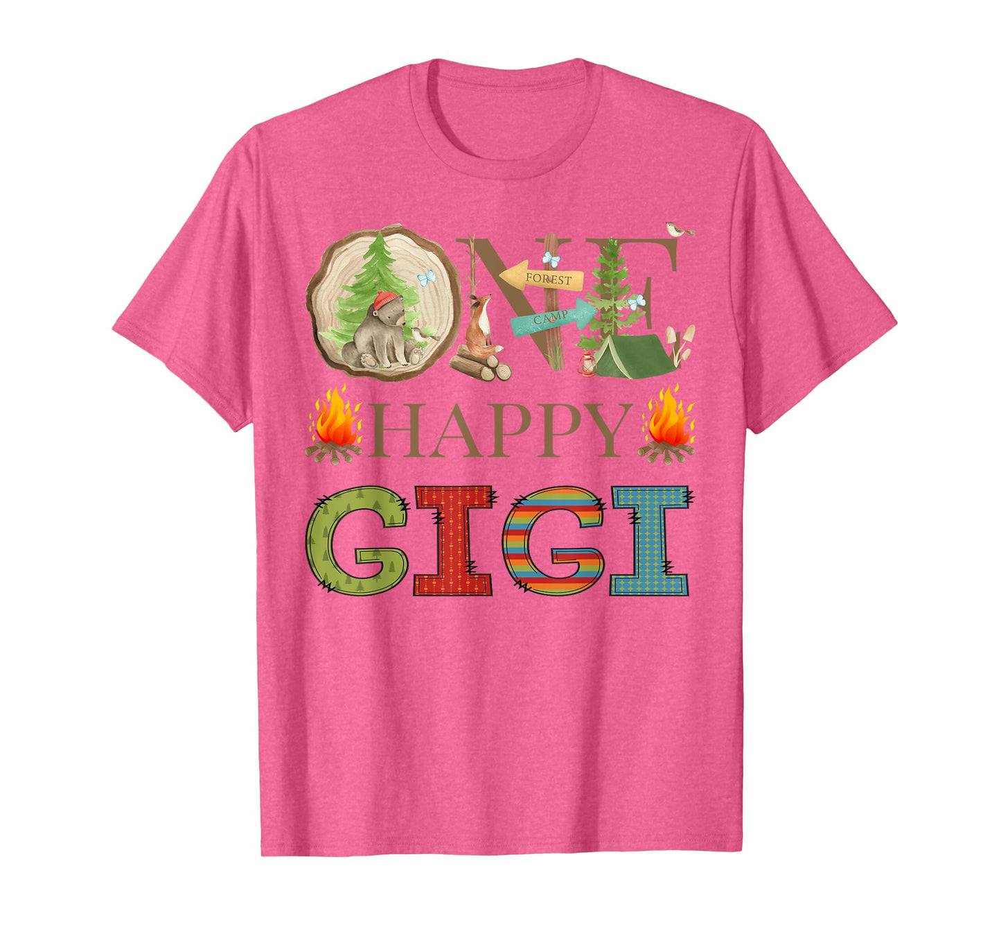 One Happy Gigi Camper First Birthday Camping Bear T-Shirt
