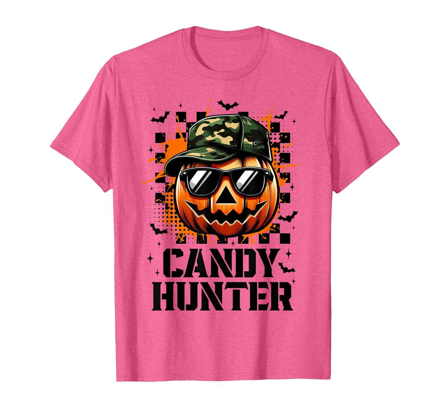 Funny Candy Hunter Camo Jack-O'-Lantern Pumpkin Halloween T-Shirt