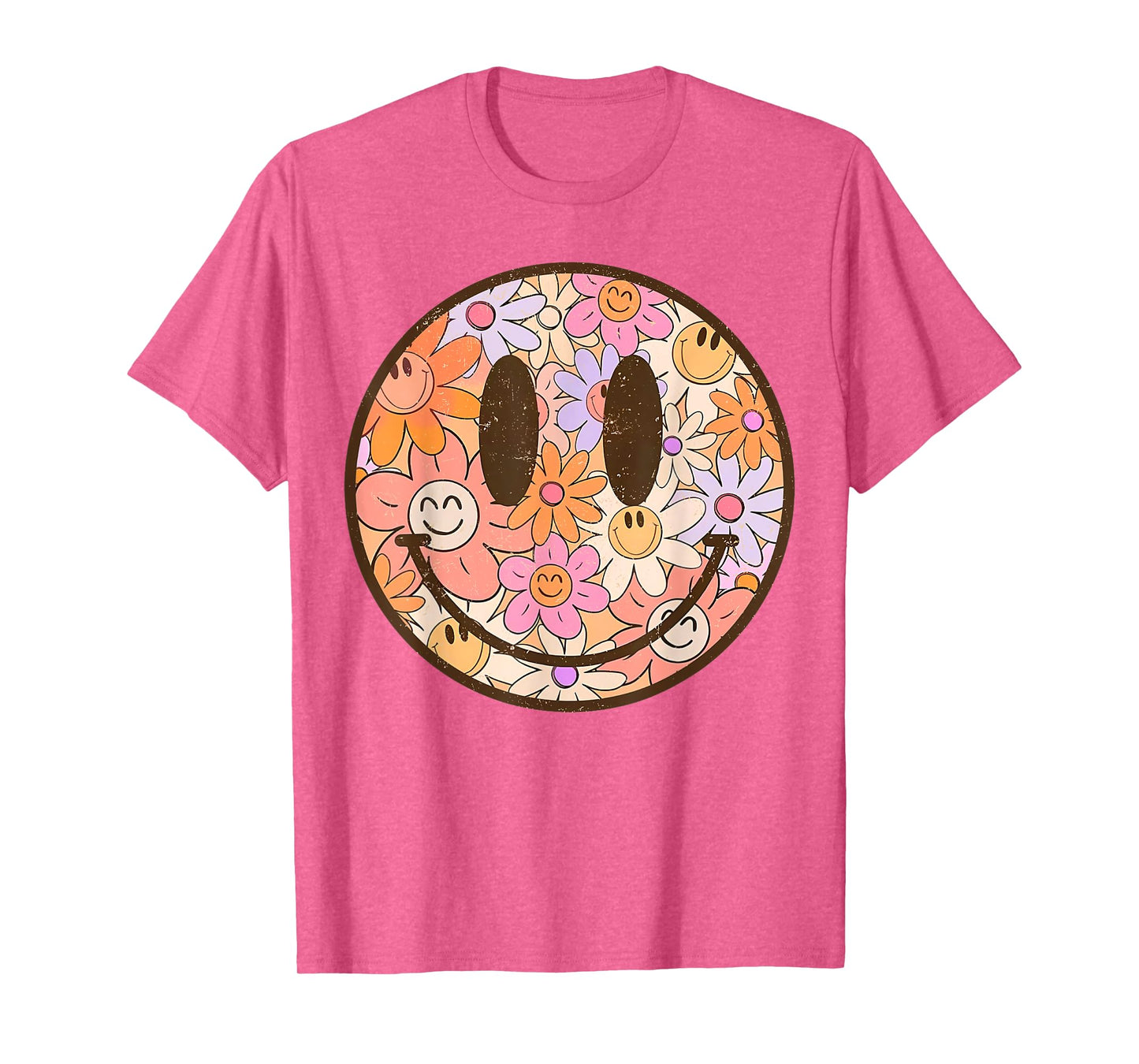 Retro Floral Smile Face Preppy Aesthetic Men Women Kids T-Shirt