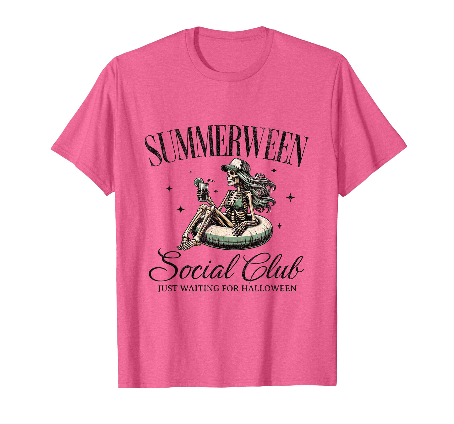 Summerween Social Club Halloween in Summer Pool Skeleton T-Shirt