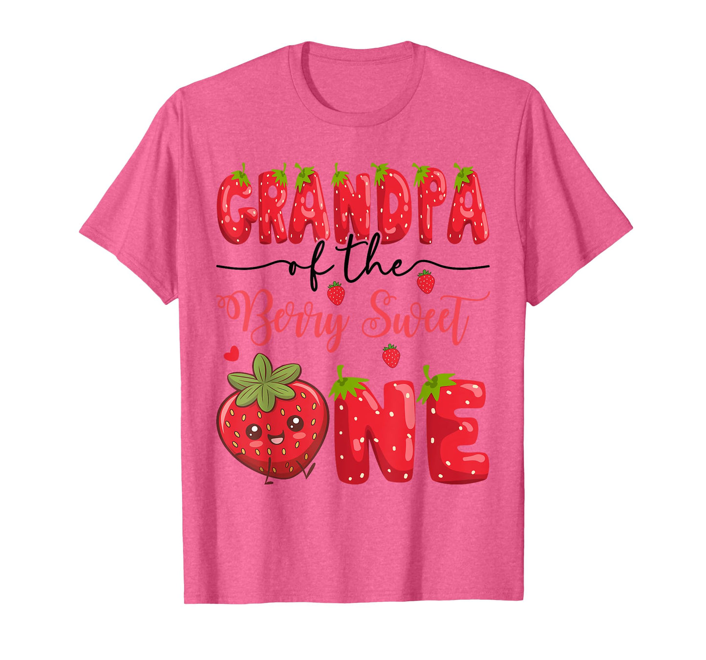Grandpa Of The Berry Sweet One Strawberry First Birthday T-Shirt