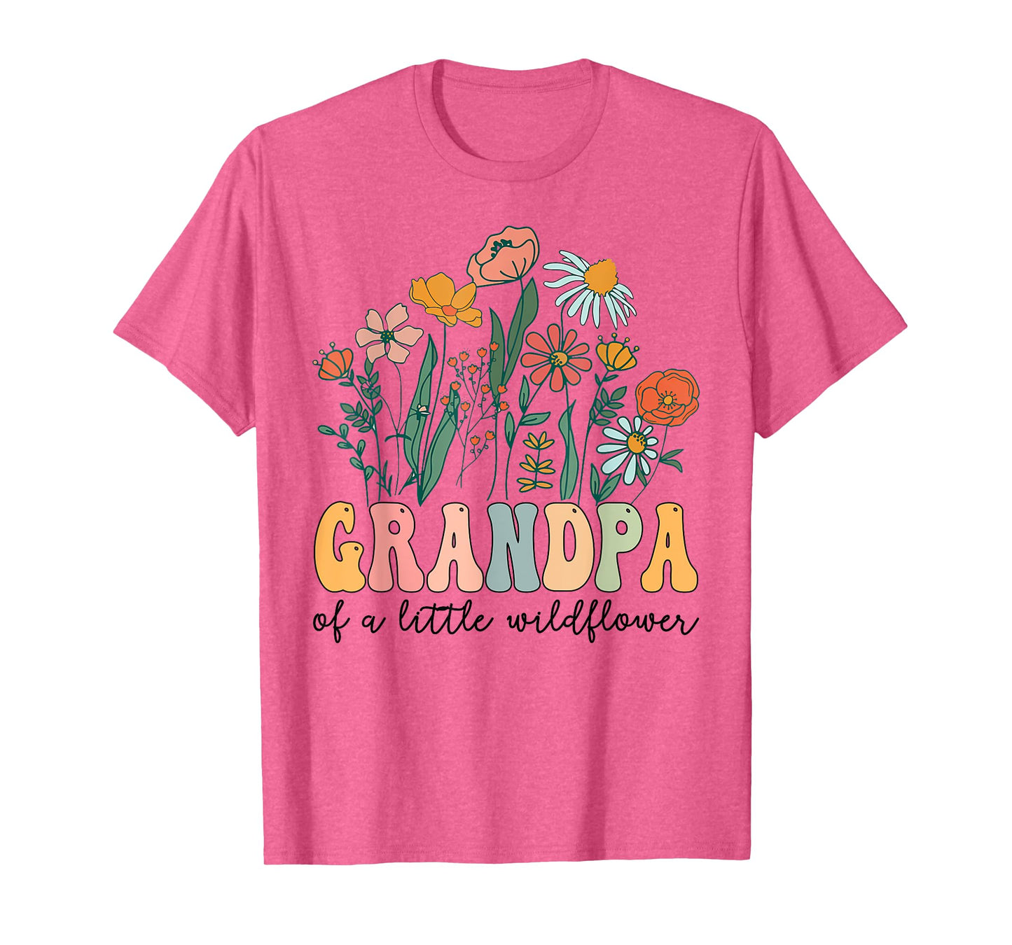 Grandpa Of The Little Wildflower Birthday Party Baby Shower T-Shirt