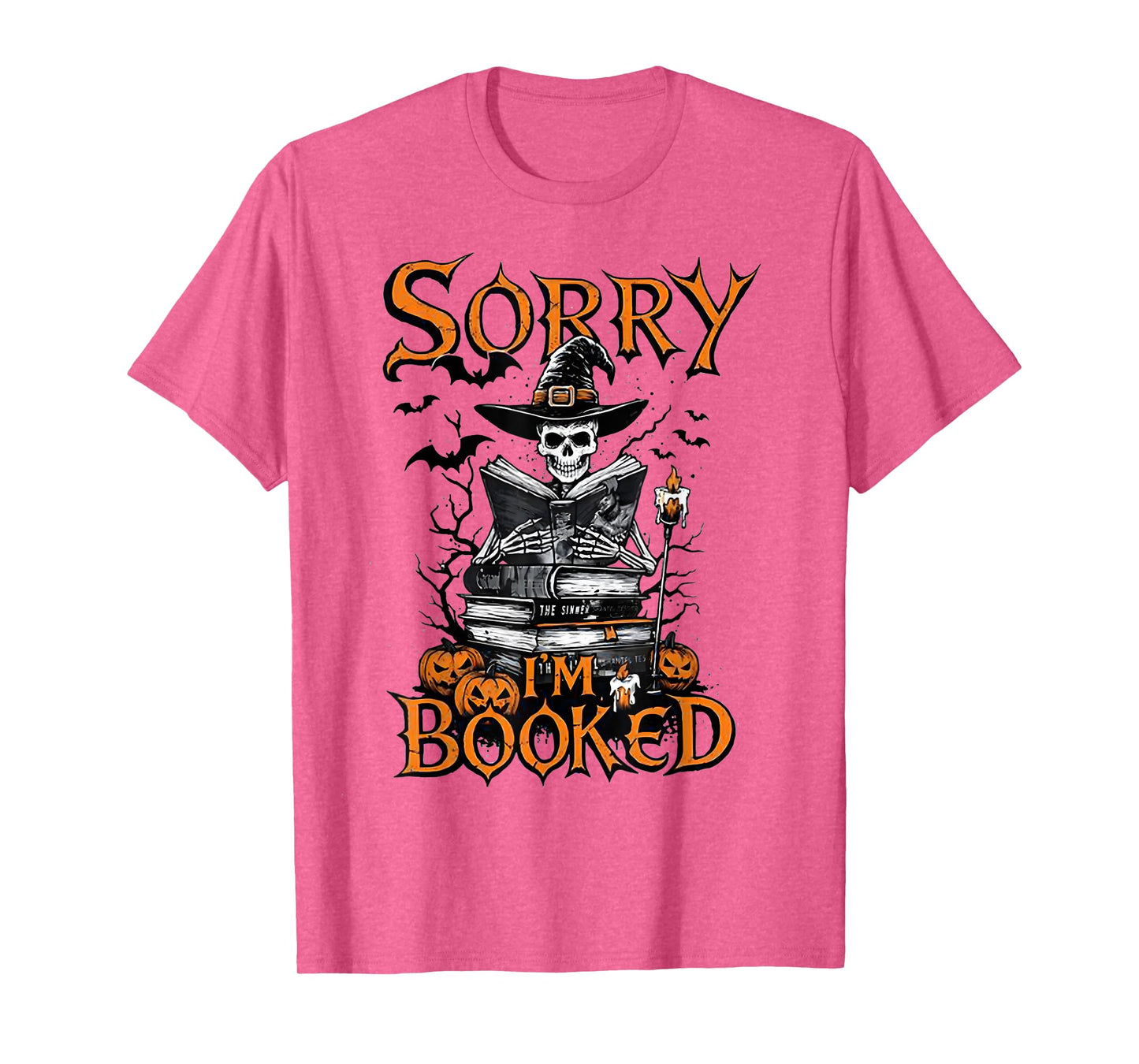Sorry I'm Booked Halloween - Skeleton Witch Read T-Shirt