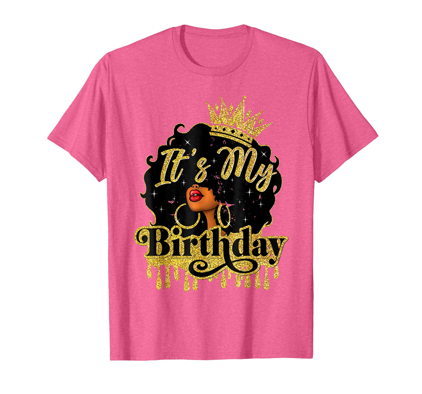 Black Queen African American Afro Women It's My Birthday T-Shirt