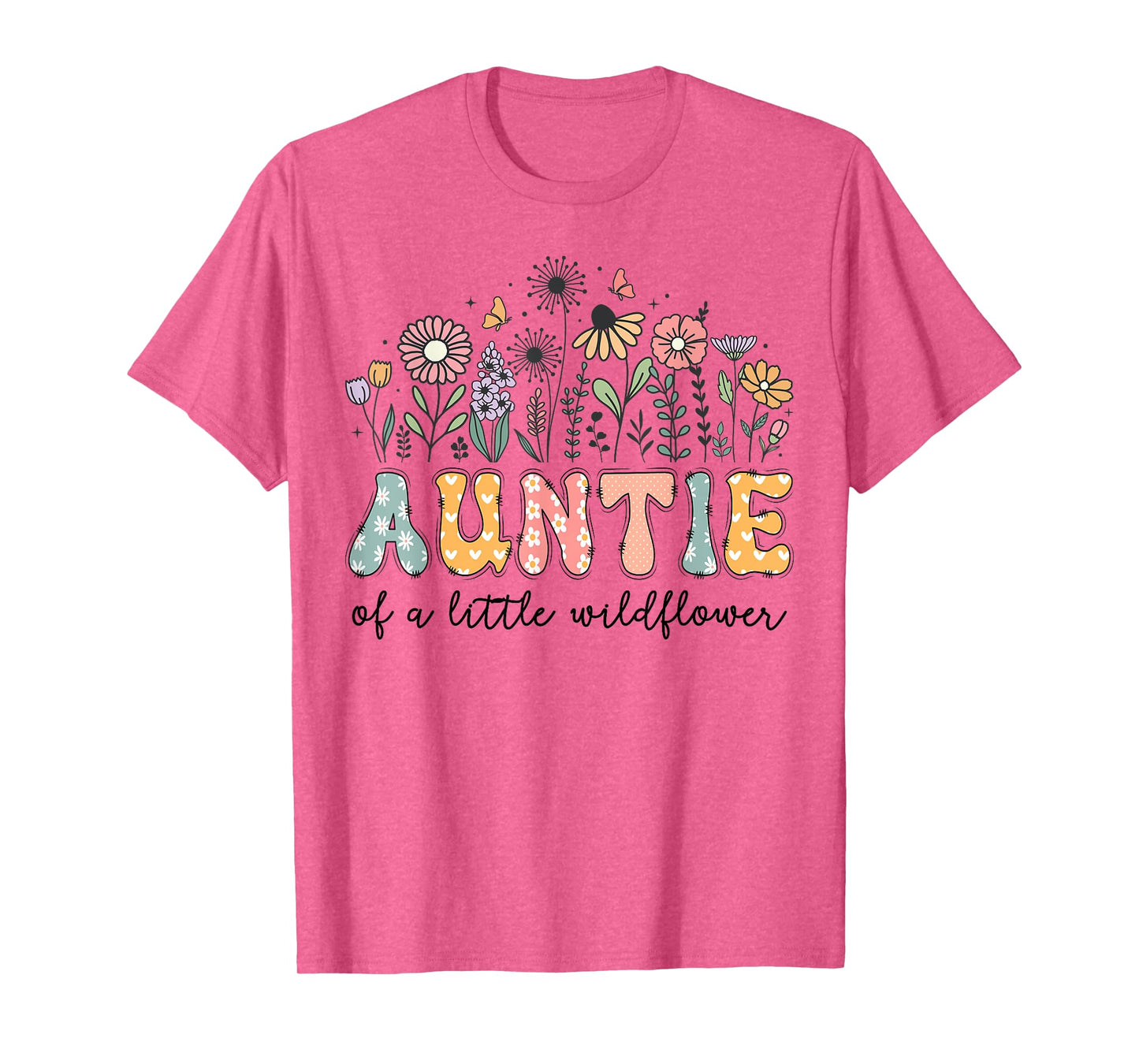 Auntie Of The Little Wildflower Baby Birthday Party T-Shirt