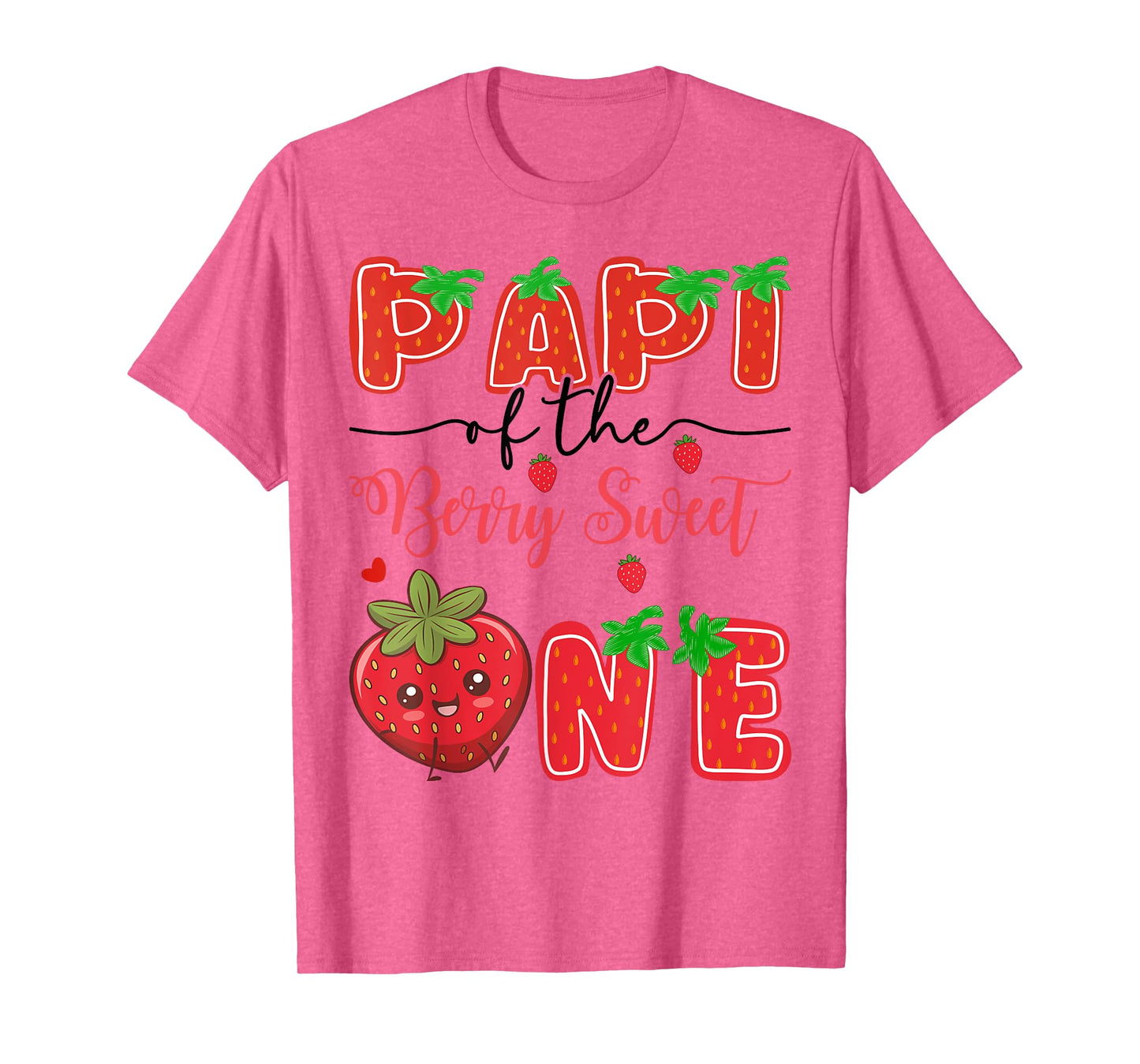Papi Of The Berry Sweet One Strawberry 1St Birthday T-Shirt