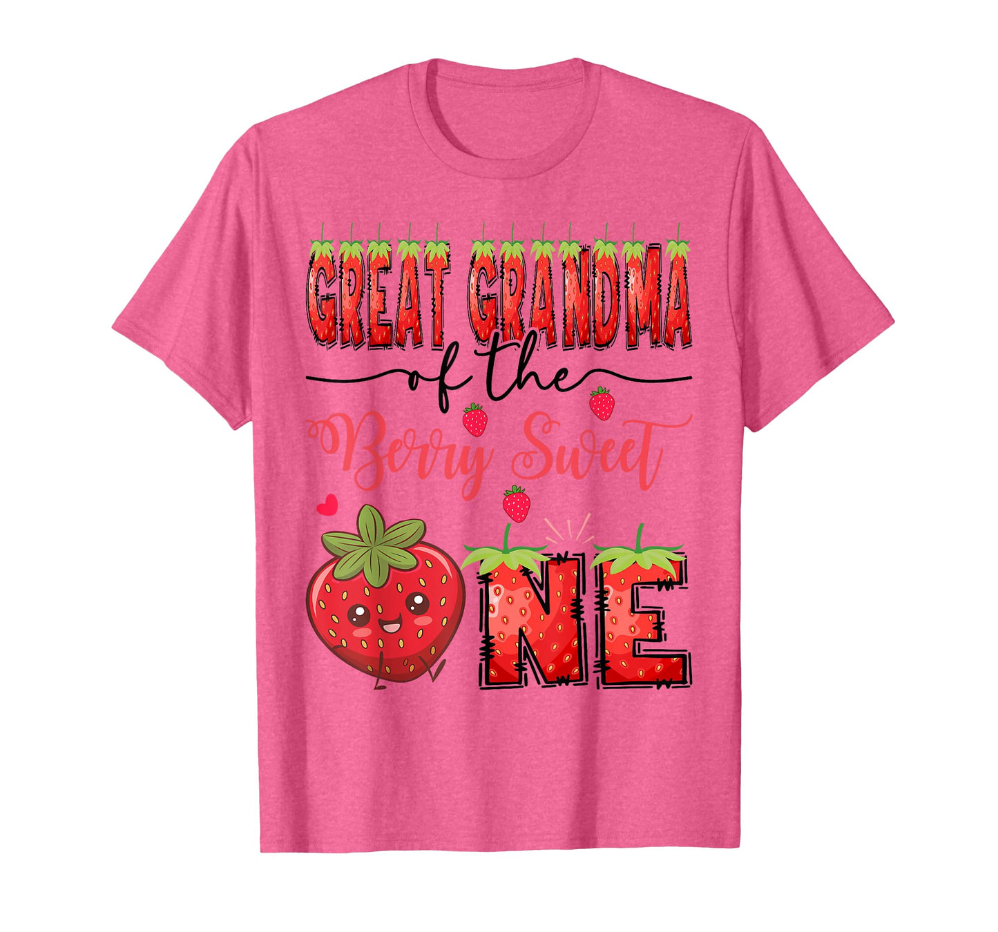 Great Grandma Of The Berry Sweet One Strawberry 1St Birthday T-Shirt